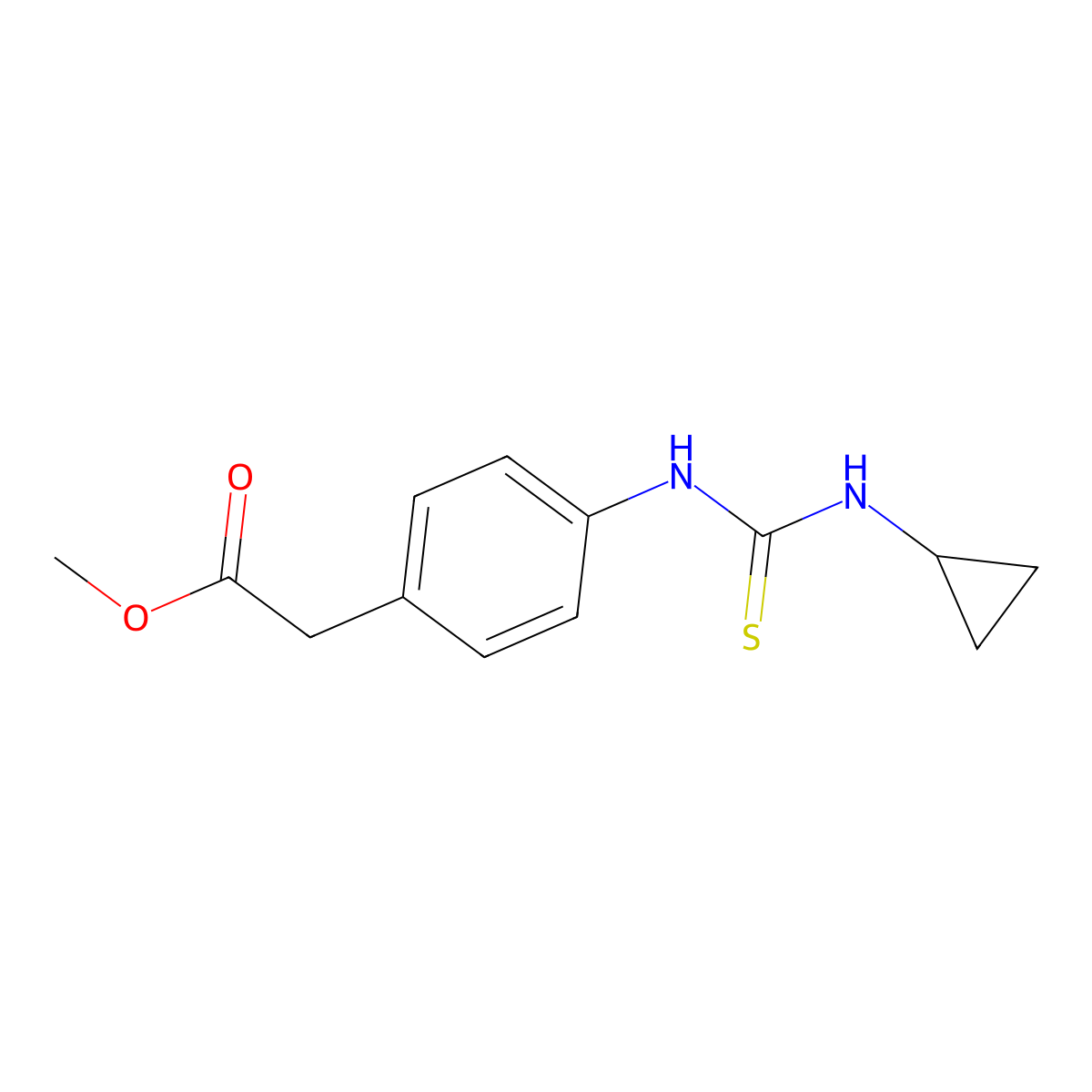 Methyl {4-[(cyclopropylcarbamothioyl)amino]phenyl}acetate molecular structure, CAS 516456-98-7