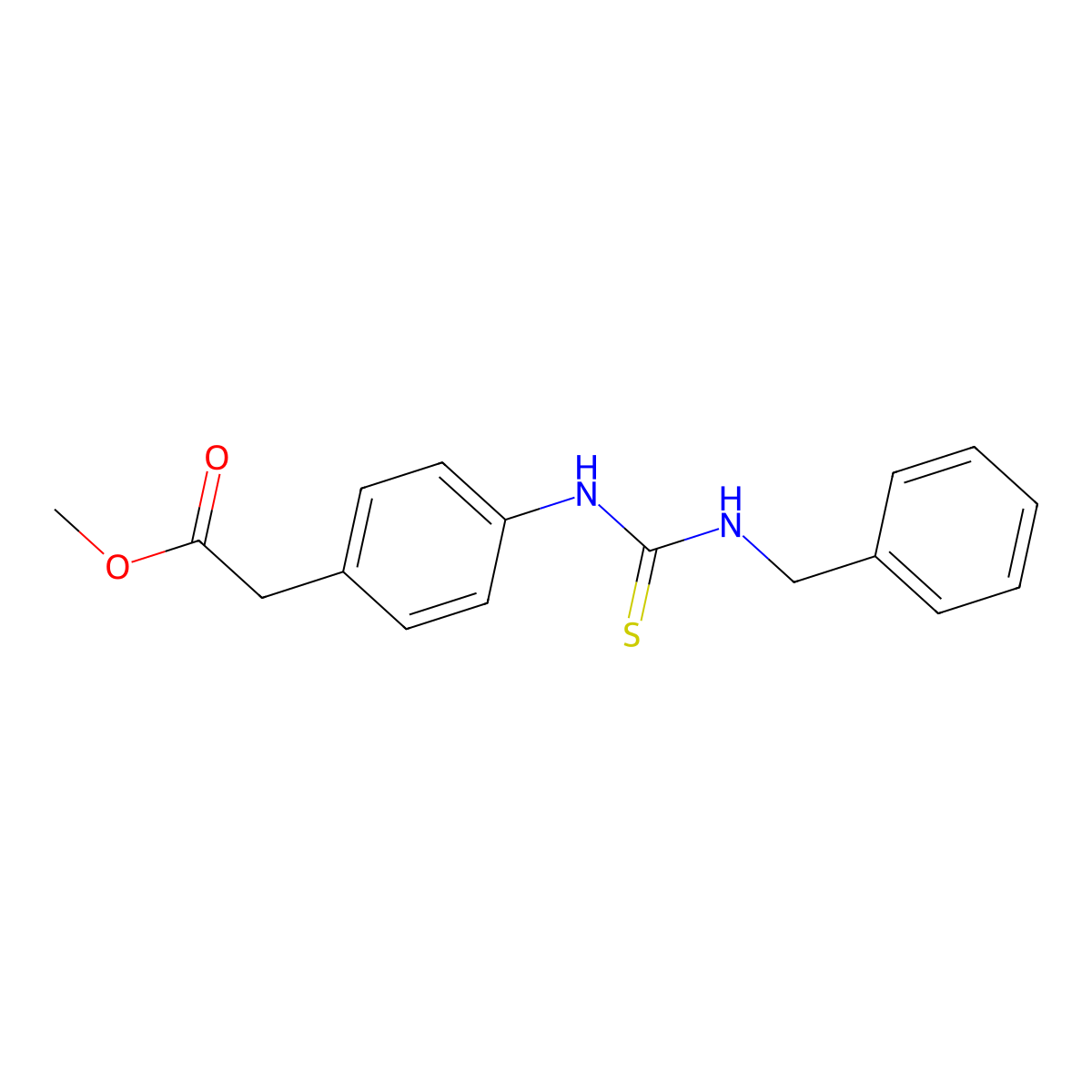 Methyl (4-{[(benzylamino)carbonothioyl]amino}phenyl)acetate molecular structure, CAS 516457-05-9