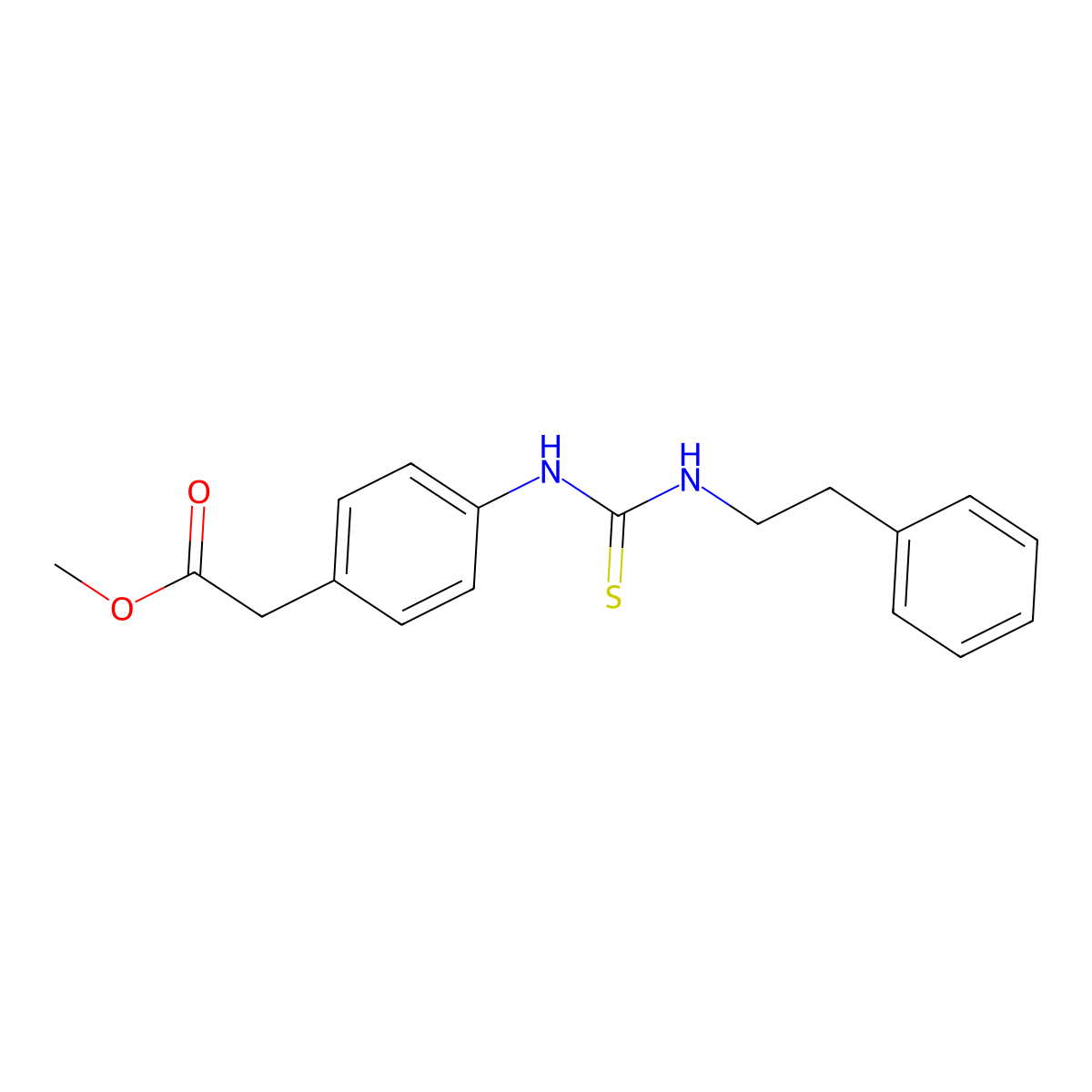 Methyl (4-{[(2-phenylethyl)carbamothioyl]amino}phenyl)acetate molecular structure, CAS 516457-14-0