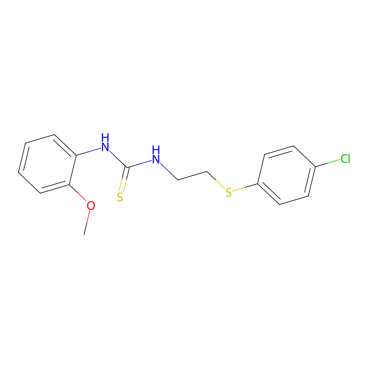 1-[2-[(4-Chlorophenyl)thio]ethyl]-3-(2-methoxyphenyl)thiourea molecular structure, CAS 516457-21-9
