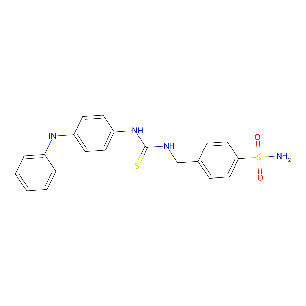 4-[({[4-(Phenylamino)phenyl]carbamothioyl}amino)methyl]benzenesulfonamide molecular structure, CAS 516457-44-6