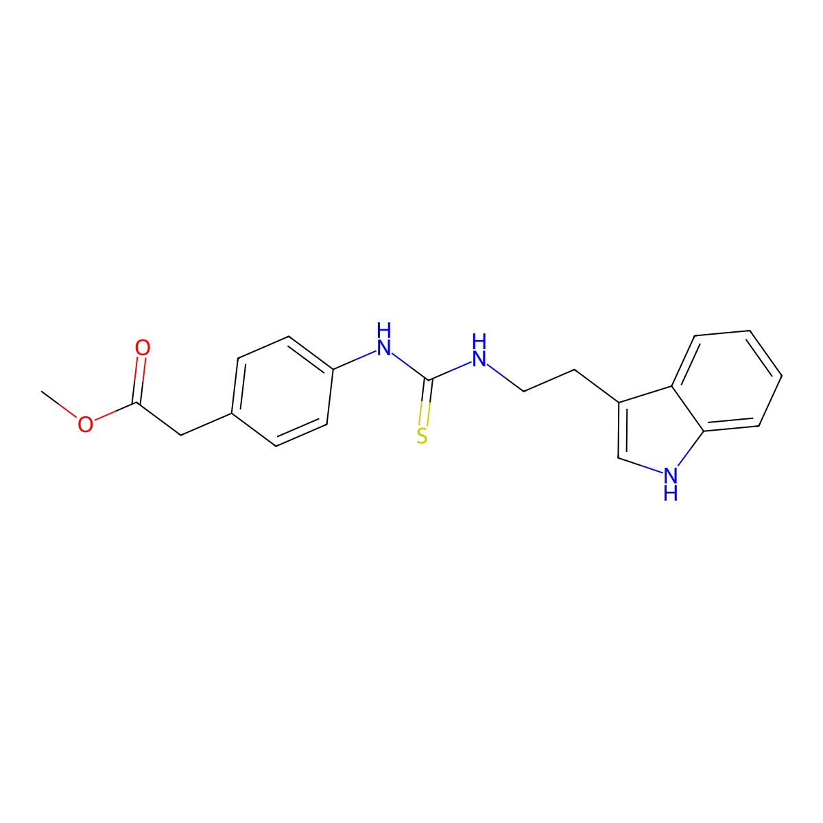 methyl [4-({[2-(1H-indol-3-yl)ethyl]carbamothioyl}amino)phenyl]acetate molecular structure, CAS 516457-55-9