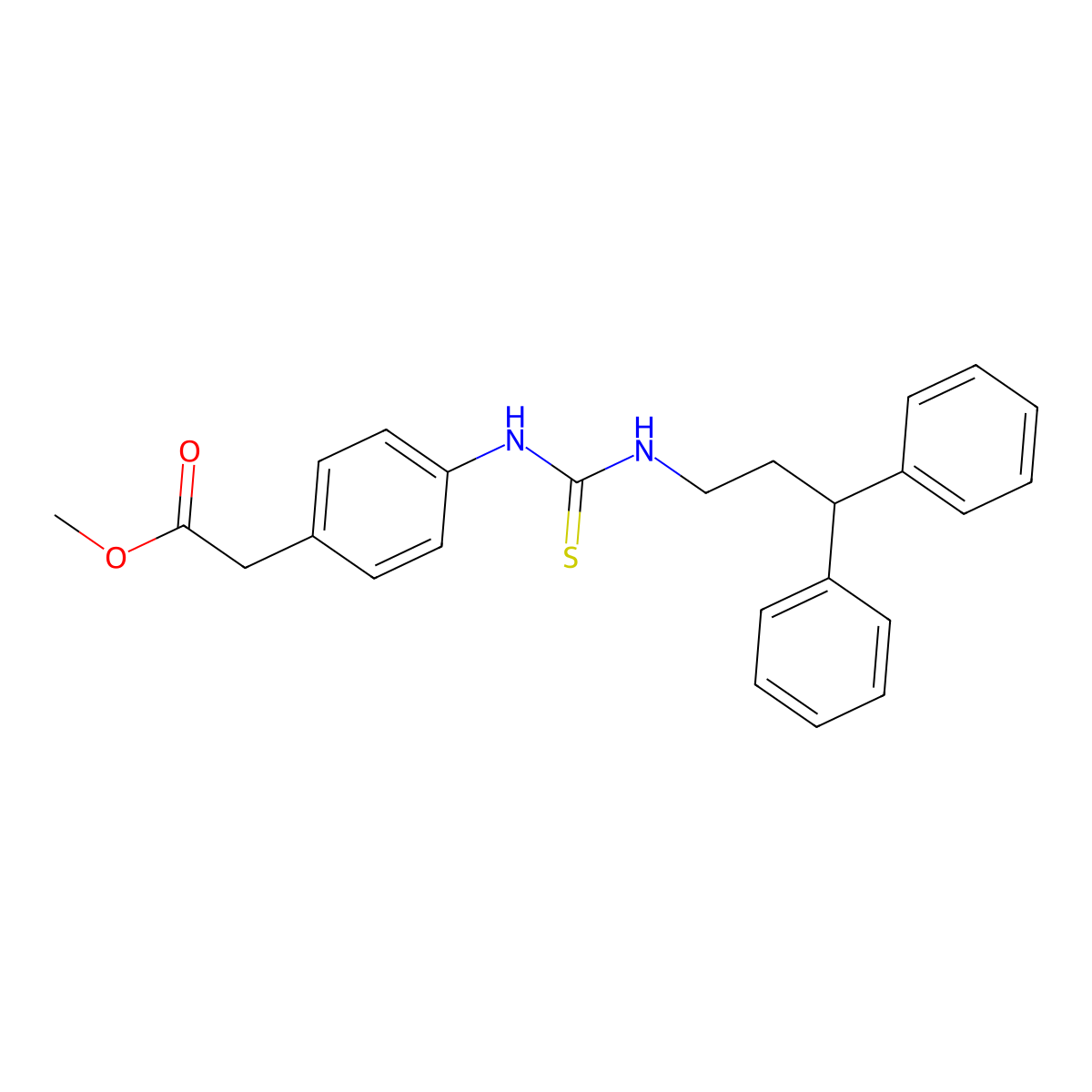 Methyl (4-{[(3,3-diphenylpropyl)carbamothioyl]amino}phenyl)acetate molecular structure, CAS 516457-59-3