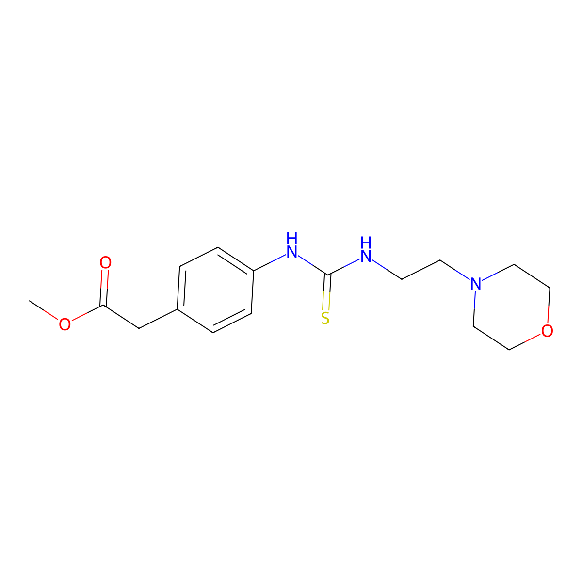 Methyl [4-({[2-(morpholin-4-yl)ethyl]carbamothioyl}amino)phenyl]acetate molecular structure, CAS 516457-61-7