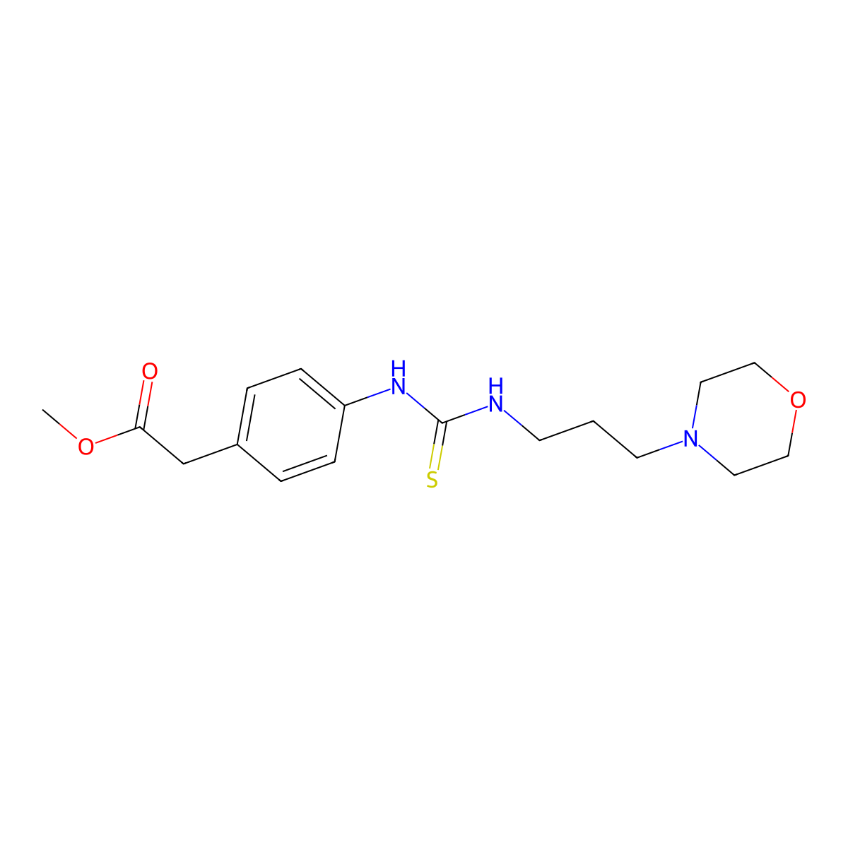 Methyl [4-({[3-(morpholin-4-yl)propyl]carbamothioyl}amino)phenyl]acetate molecular structure, CAS 516457-65-1