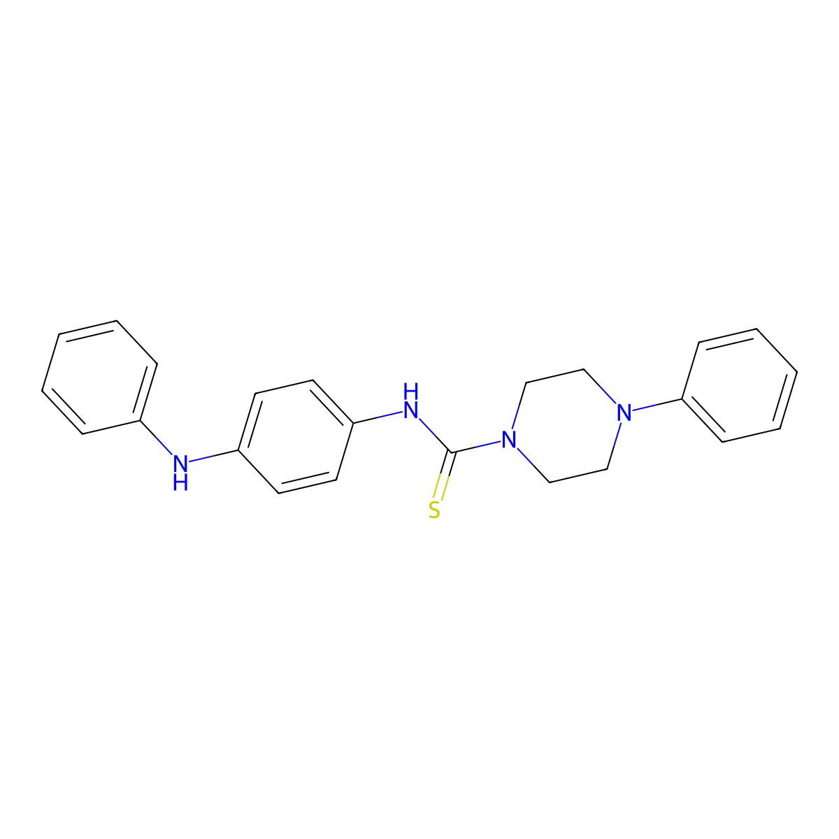 N-(4-anilinophenyl)-4-phenylpiperazine-1-carbothioamide molecular structure, CAS 516457-71-9