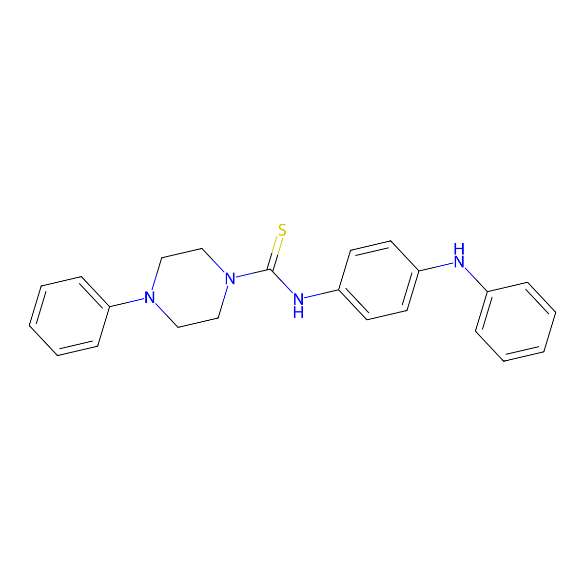 N-(4-anilinophenyl)-4-phenylpiperazine-1-carbothioamide molecular structure, CAS 516457-71-9