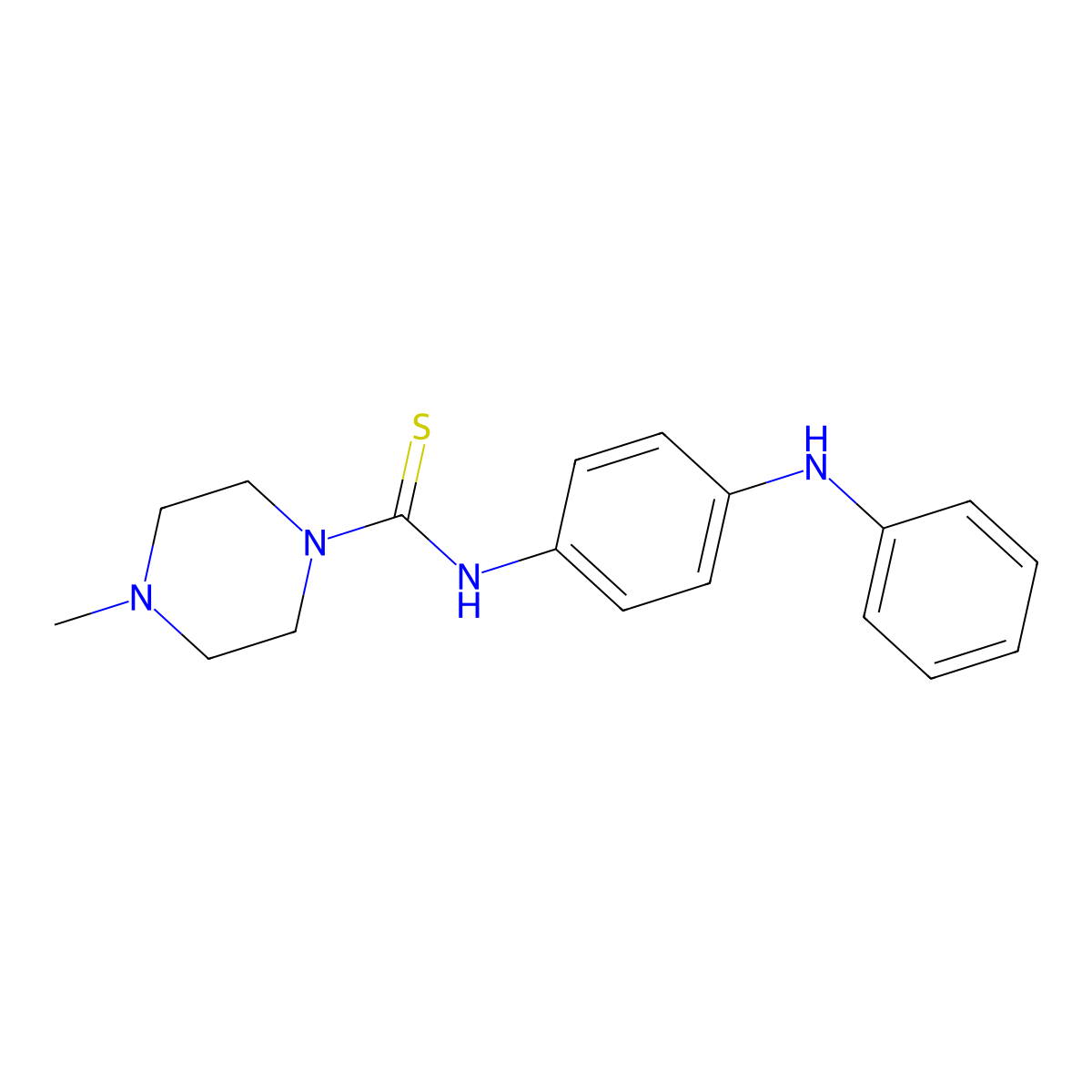 4-methyl-N-[4-(phenylamino)phenyl]piperazine-1-carbothioamide molecular structure, CAS 516457-73-1