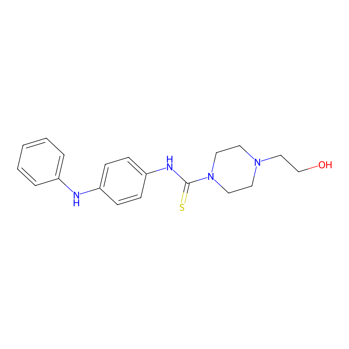N-(4-anilinophenyl)-4-(2-hydroxyethyl)piperazine-1-carbothioamide molecular structure, CAS 516457-76-4