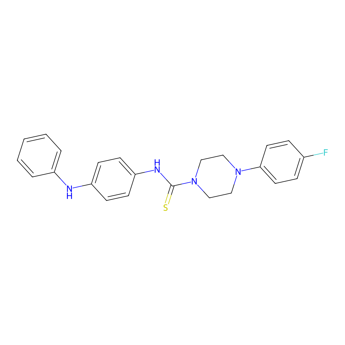 N-(4-anilinophenyl)-4-(4-fluorophenyl)piperazine-1-carbothioamide molecular structure, CAS 516457-81-1