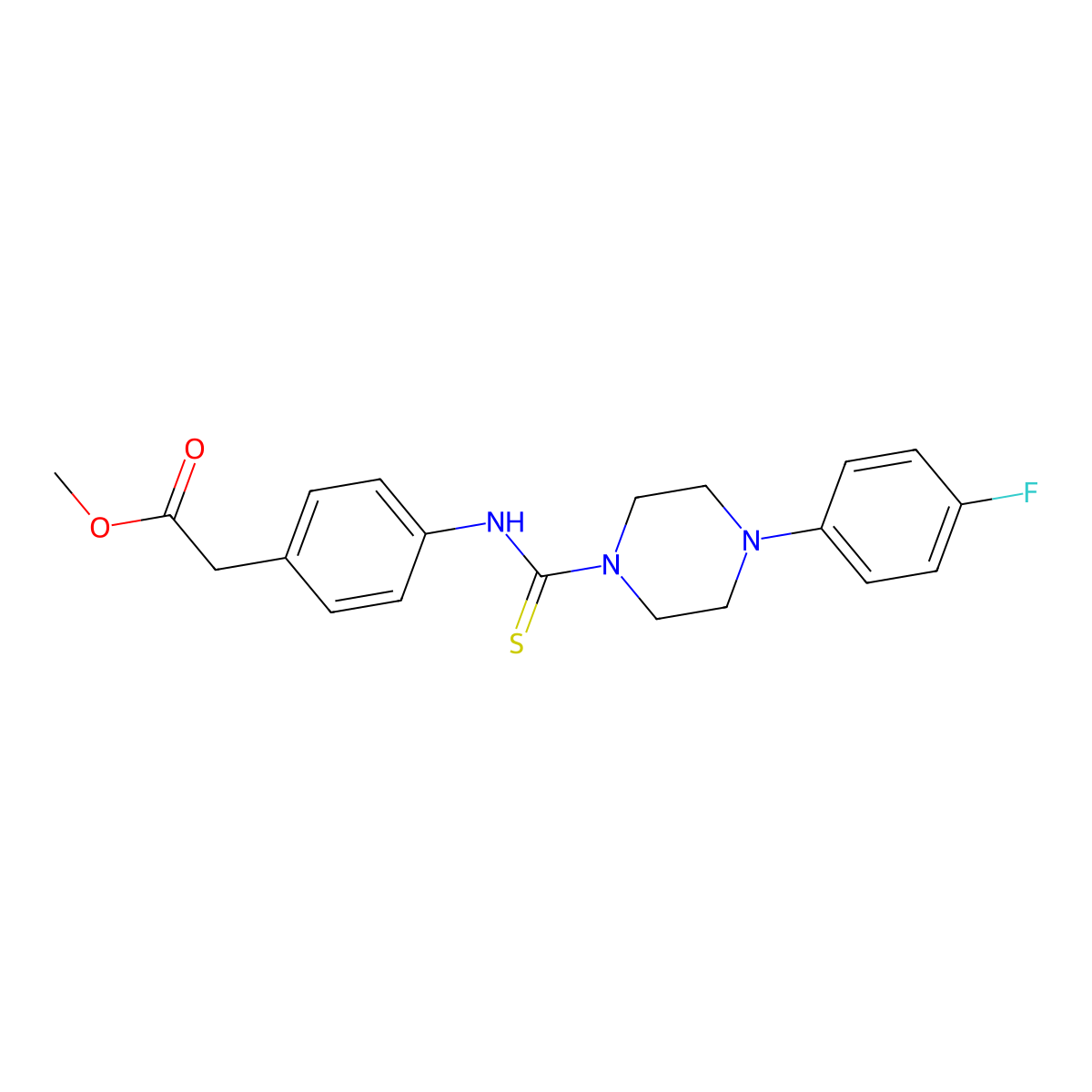 Methyl 2-[4-[[4-(4-fluorophenyl)piperazine-1-carbothioyl]amino]phenyl]acetate molecular structure, CAS 516457-83-3