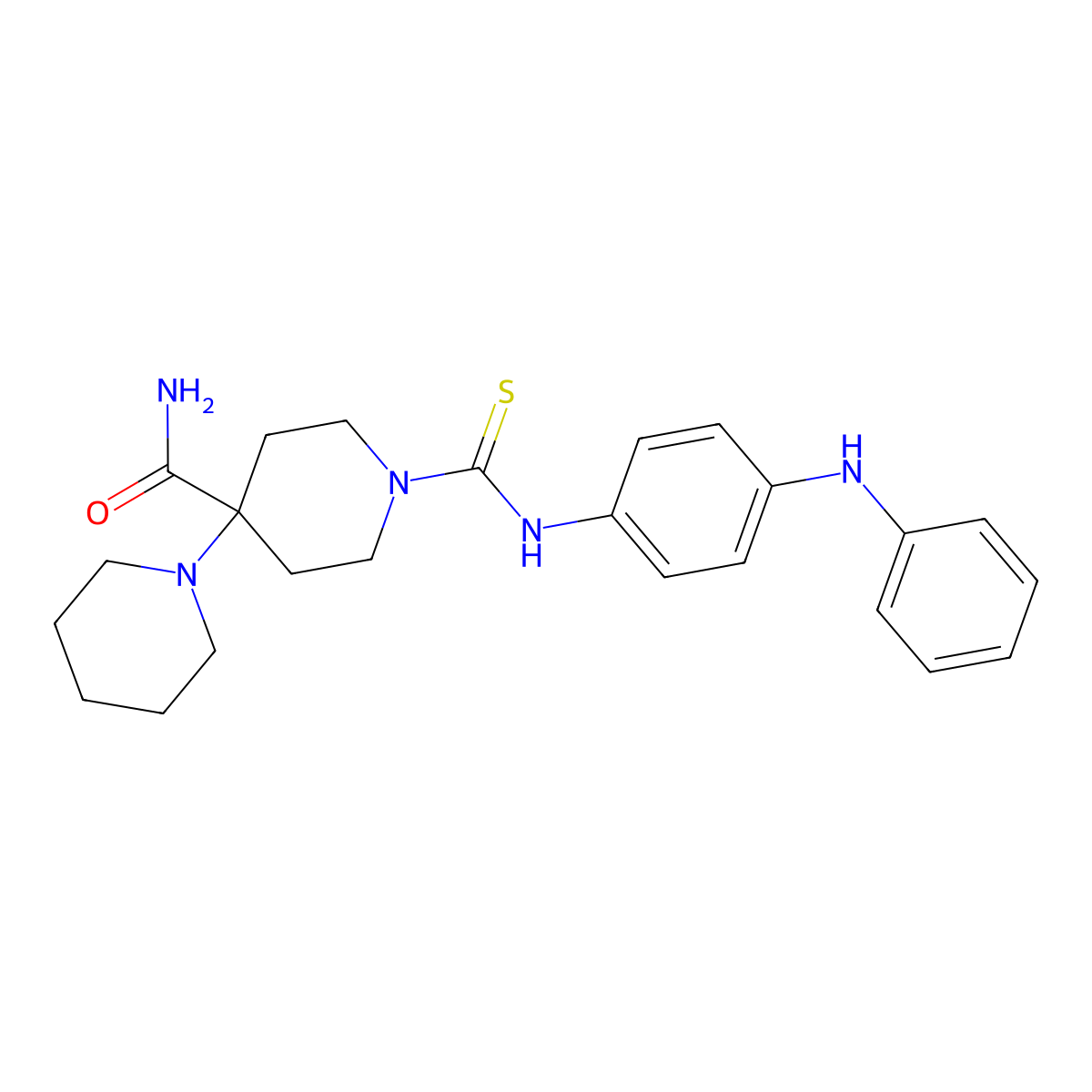 1-[(4-Anilinophenyl)carbamothioyl]-4-piperidin-1-ylpiperidine-4-carboxamide molecular structure, CAS 516457-96-8