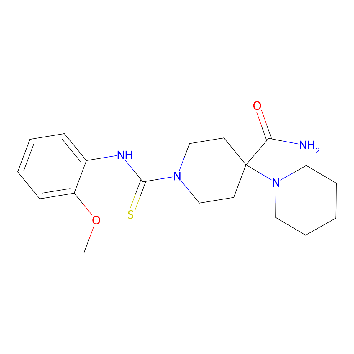 1-{[(2-Methoxyphenyl)amino]thioxomethyl}-4-piperidylpiperidine-4-carboxamide molecular structure, CAS 516457-98-0