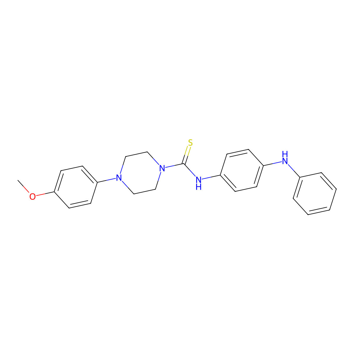 N-(4-anilinophenyl)-4-(4-methoxyphenyl)piperazine-1-carbothioamide molecular structure, CAS 516457-99-1