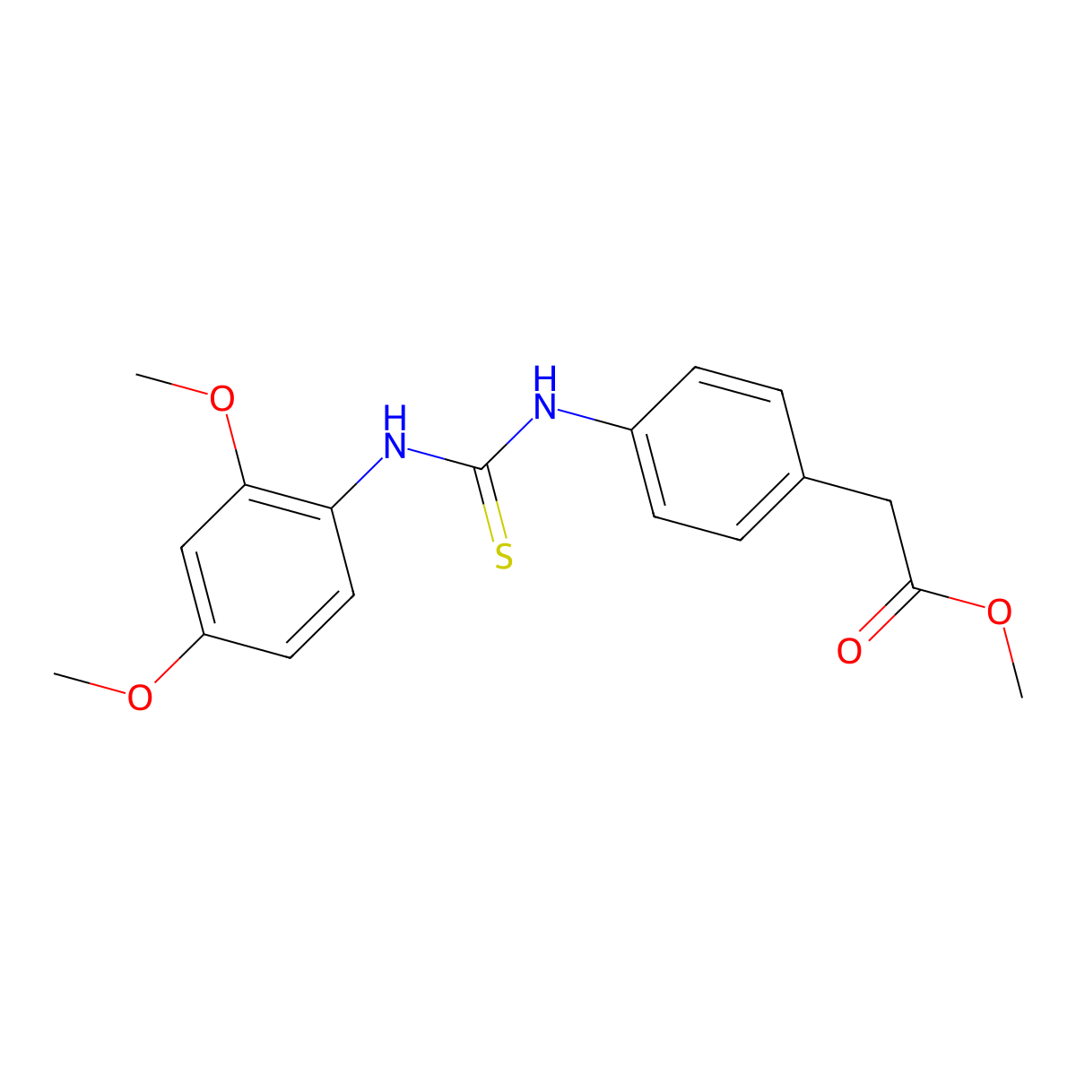 Methyl (4-{[(2,4-dimethoxyphenyl)carbamothioyl]amino}phenyl)acetate molecular structure, CAS 516458-04-1