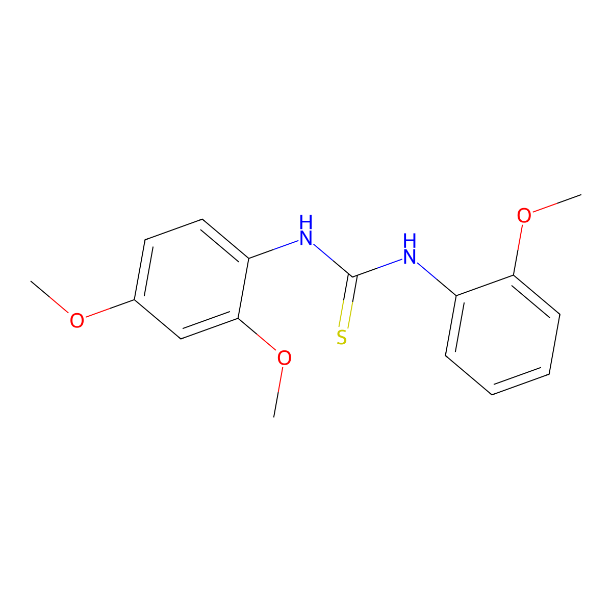 1-(2,4-Dimethoxyphenyl)-3-(2-methoxyphenyl)thiourea molecular structure, CAS 516458-05-2