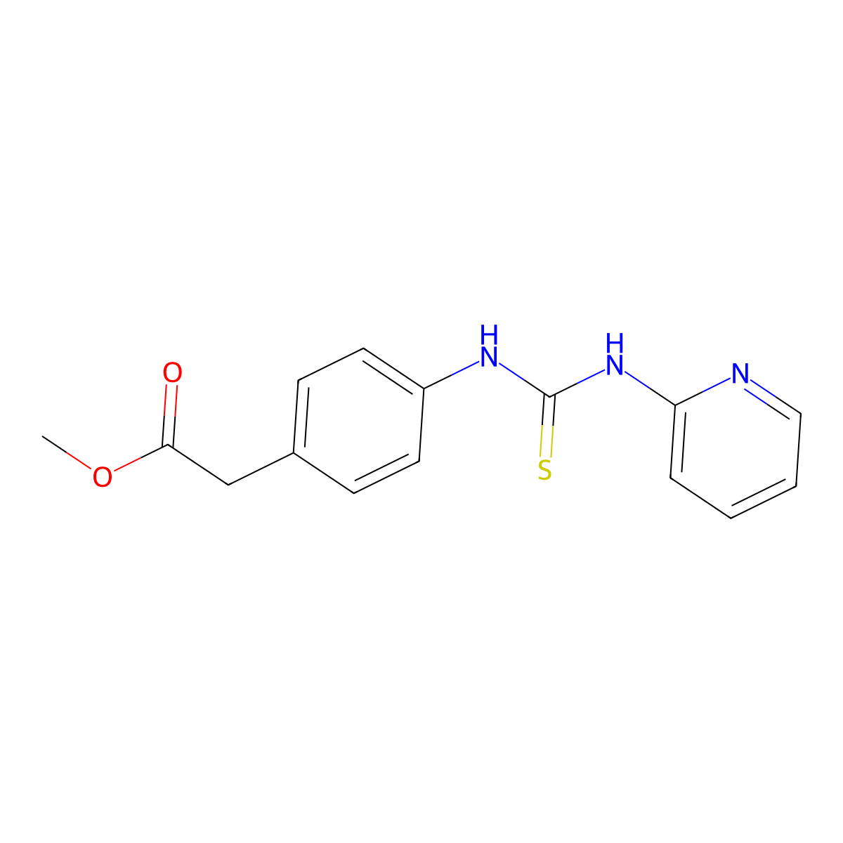 Methyl {4-[(pyridin-2-ylcarbamothioyl)amino]phenyl}acetate molecular structure, CAS 516458-07-4