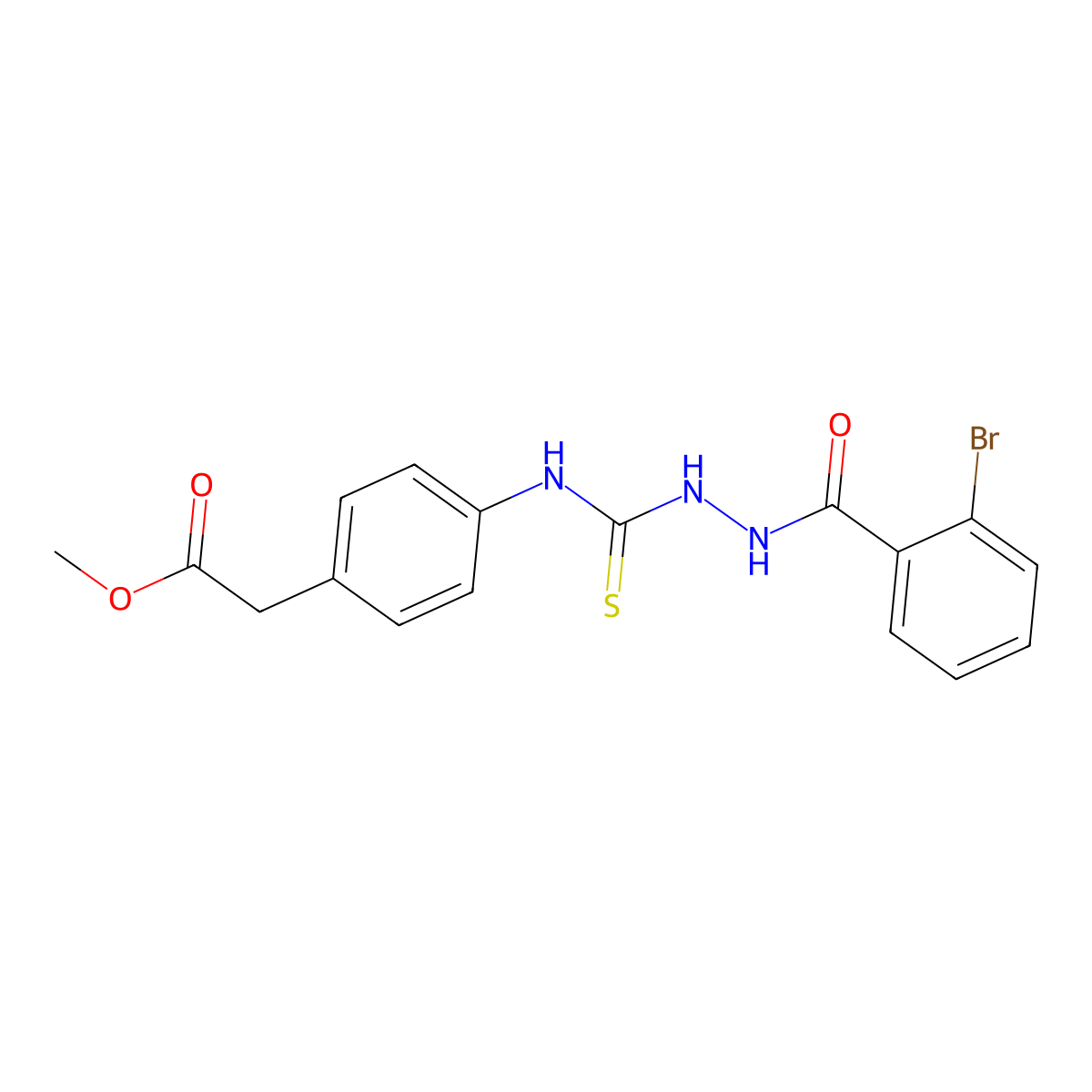 Methyl {4-[({2-[(2-bromophenyl)carbonyl]hydrazinyl}carbonothioyl)amino]phenyl}acetate molecular structure, CAS 516458-16-5