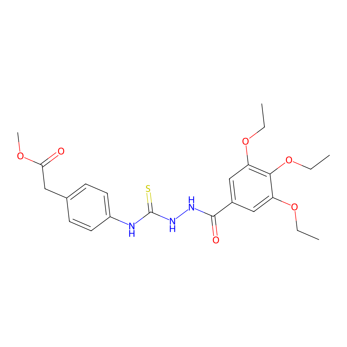Methyl {4-[({2-[(3,4,5-triethoxyphenyl)carbonyl]hydrazinyl}carbonothioyl)amino]phenyl}acetate molecular structure, CAS 516458-30-3