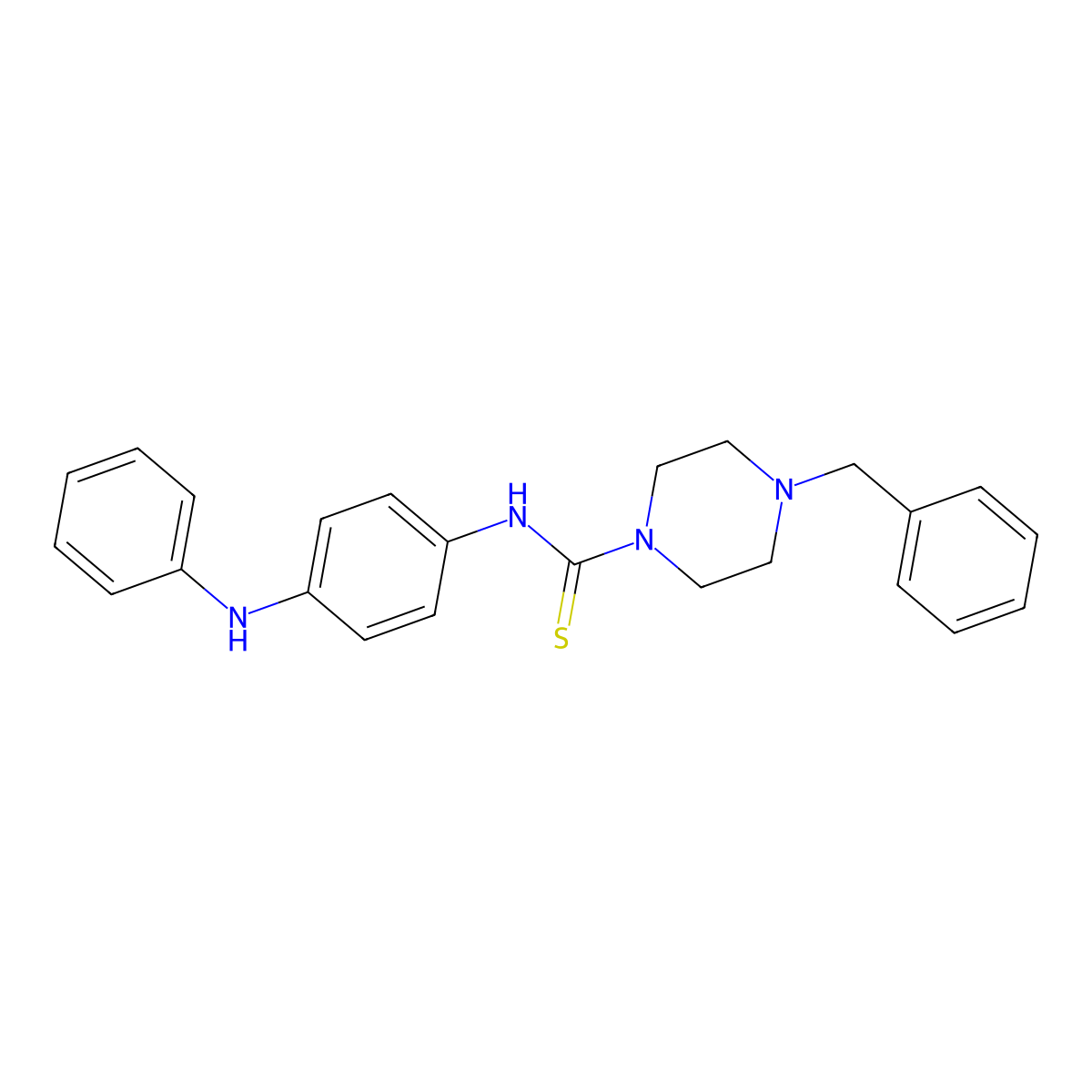 N-(4-anilinophenyl)-4-benzylpiperazine-1-carbothioamide molecular structure, CAS 516458-44-9
