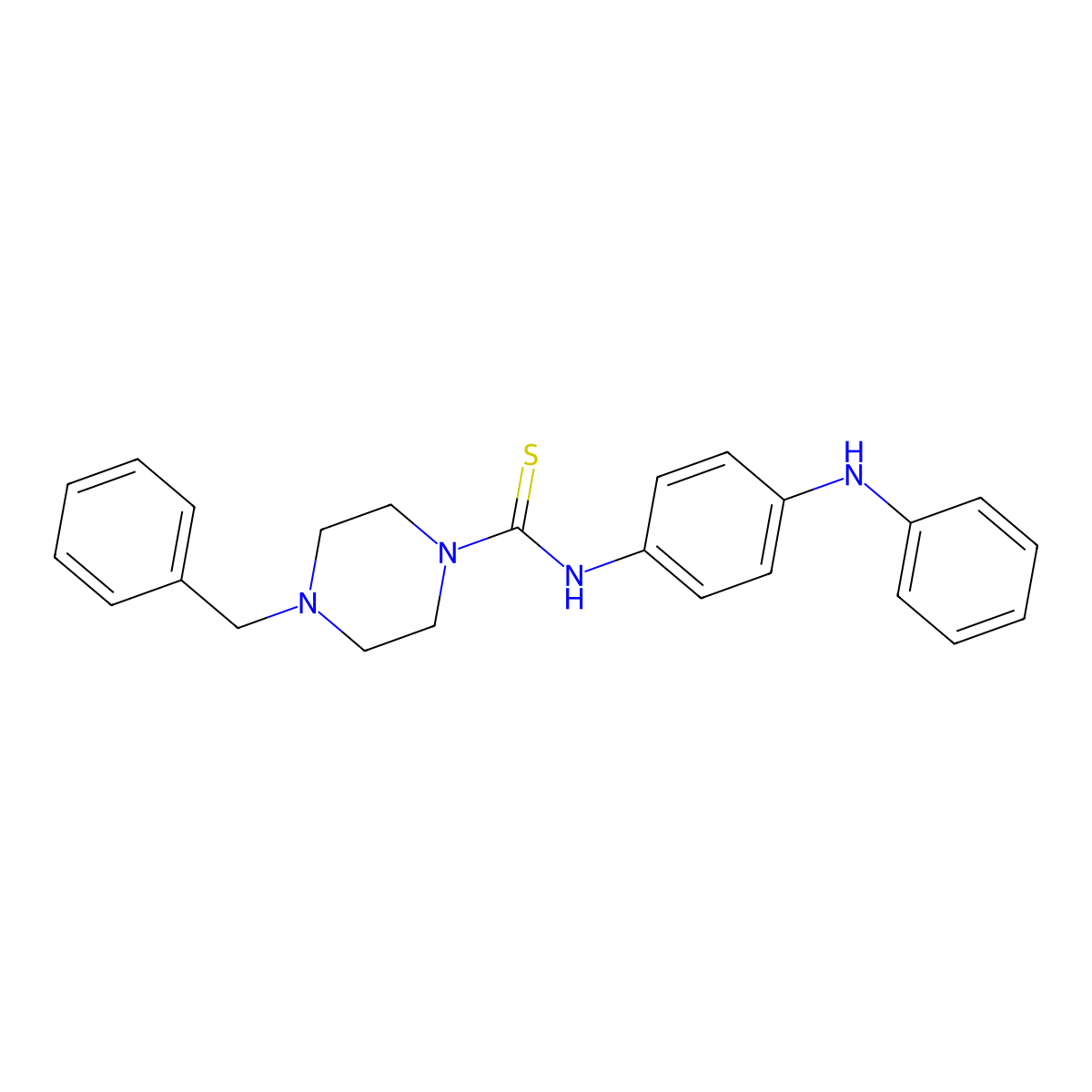 N-(4-anilinophenyl)-4-benzylpiperazine-1-carbothioamide molecular structure, CAS 516458-44-9
