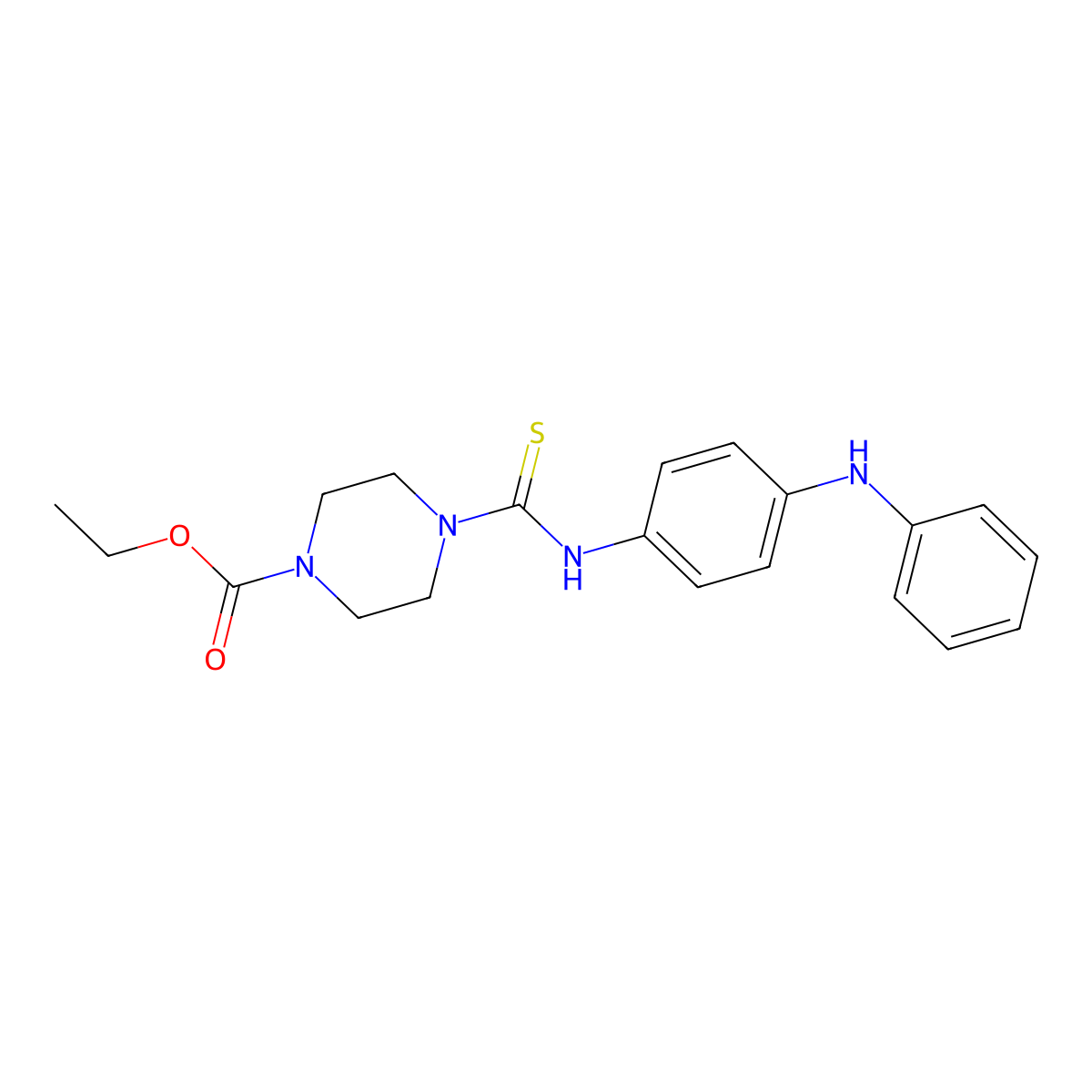 Ethyl 4-({[4-(phenylamino)phenyl]amino}thioxomethyl)piperazinecarboxylate molecular structure, CAS 516458-46-1
