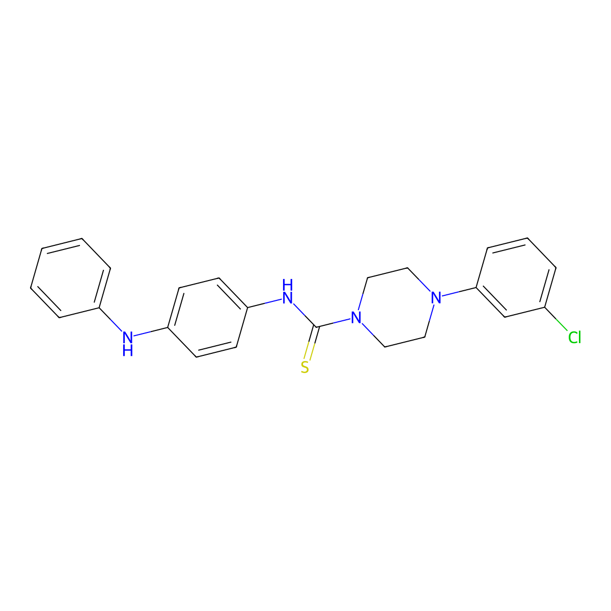N-(4-anilinophenyl)-4-(3-chlorophenyl)piperazine-1-carbothioamide molecular structure, CAS 516458-48-3