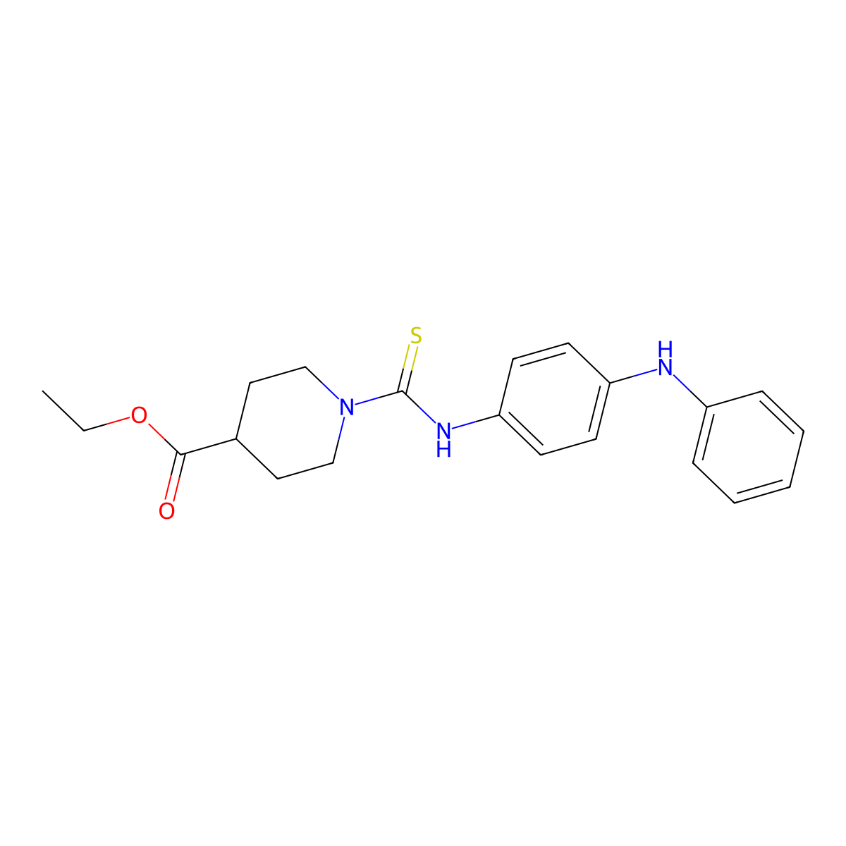 Ethyl 1-{[4-(phenylamino)phenyl]carbamothioyl}piperidine-4-carboxylate molecular structure, CAS 516458-61-0