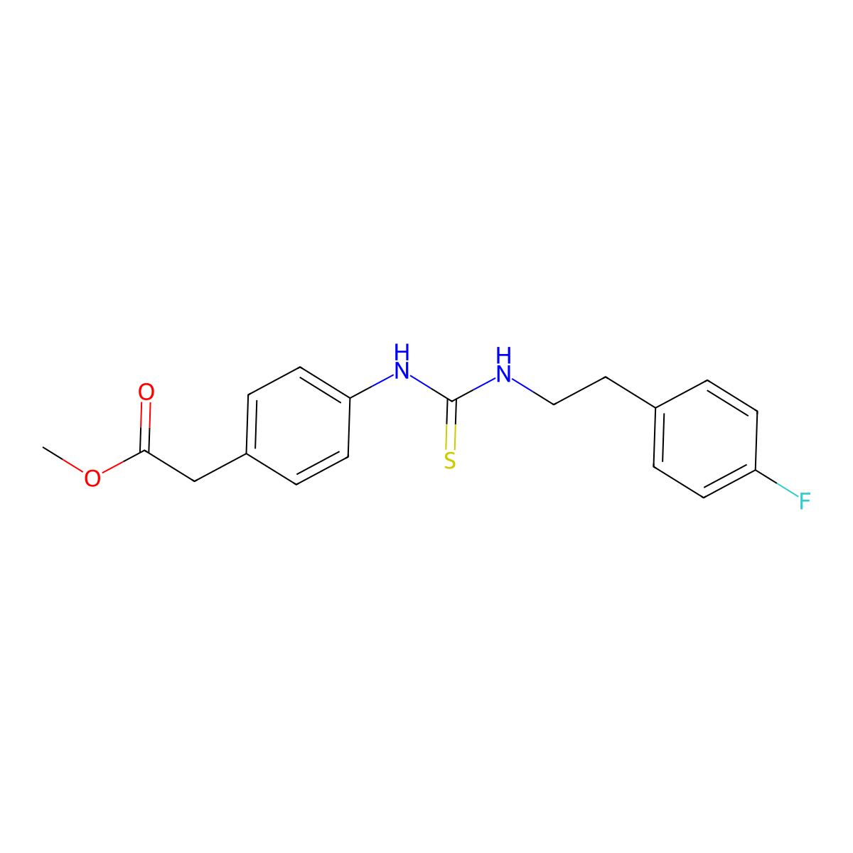 Methyl [4-({[2-(4-fluorophenyl)ethyl]carbamothioyl}amino)phenyl]acetate molecular structure, CAS 516458-66-5
