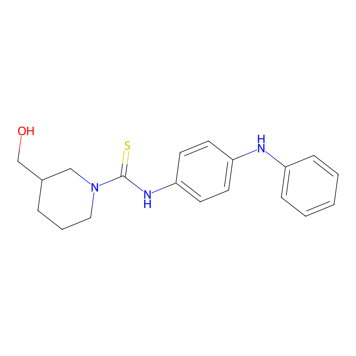 N-(4-anilinophenyl)-3-(hydroxymethyl)-1-piperidinecarbothioamide molecular structure, CAS 516458-76-7