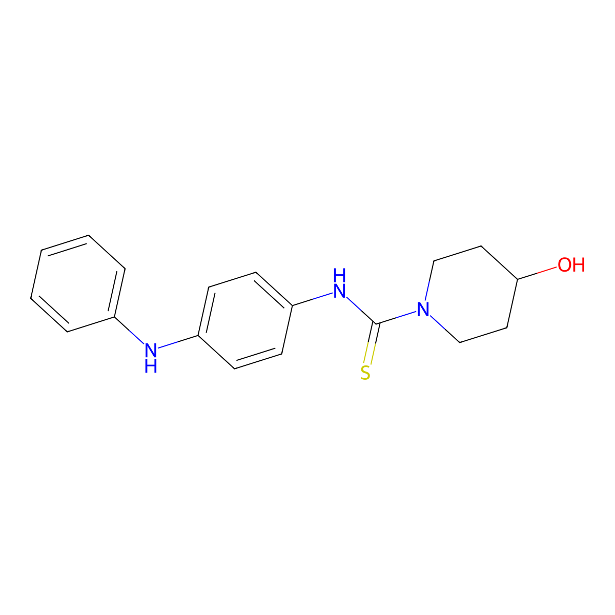 N-(4-anilinophenyl)-4-hydroxypiperidine-1-carbothioamide molecular structure, CAS 516458-78-9