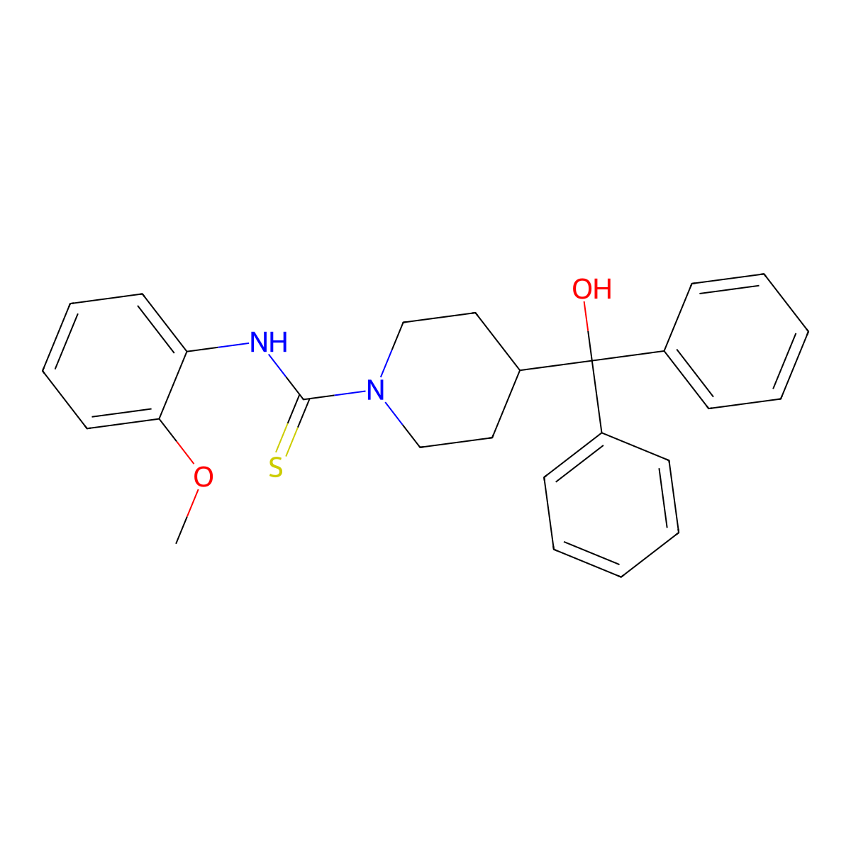4-[hydroxy(diphenyl)methyl]-N-(2-methoxyphenyl)piperidine-1-carbothioamide molecular structure, CAS 516458-83-6