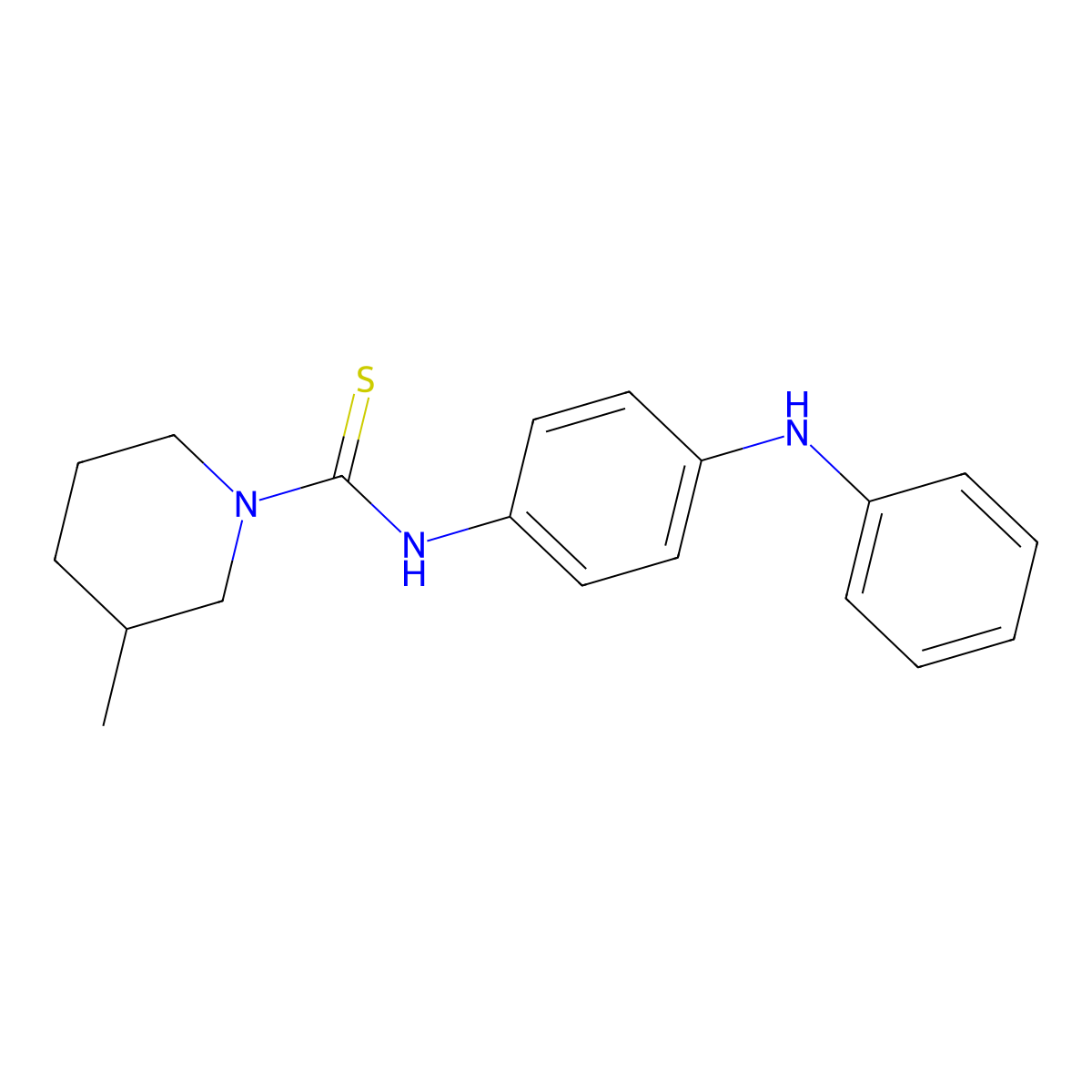 3-methyl-N-[4-(phenylamino)phenyl]piperidine-1-carbothioamide molecular structure, CAS 516458-84-7
