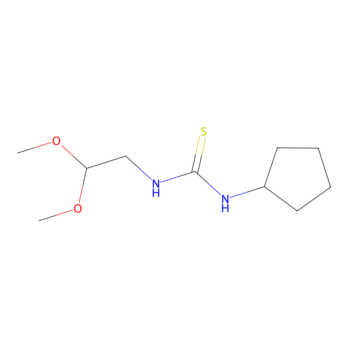 1-Cyclopentyl-3-(2,2-dimethoxyethyl)thiourea molecular structure, CAS 516459-02-2