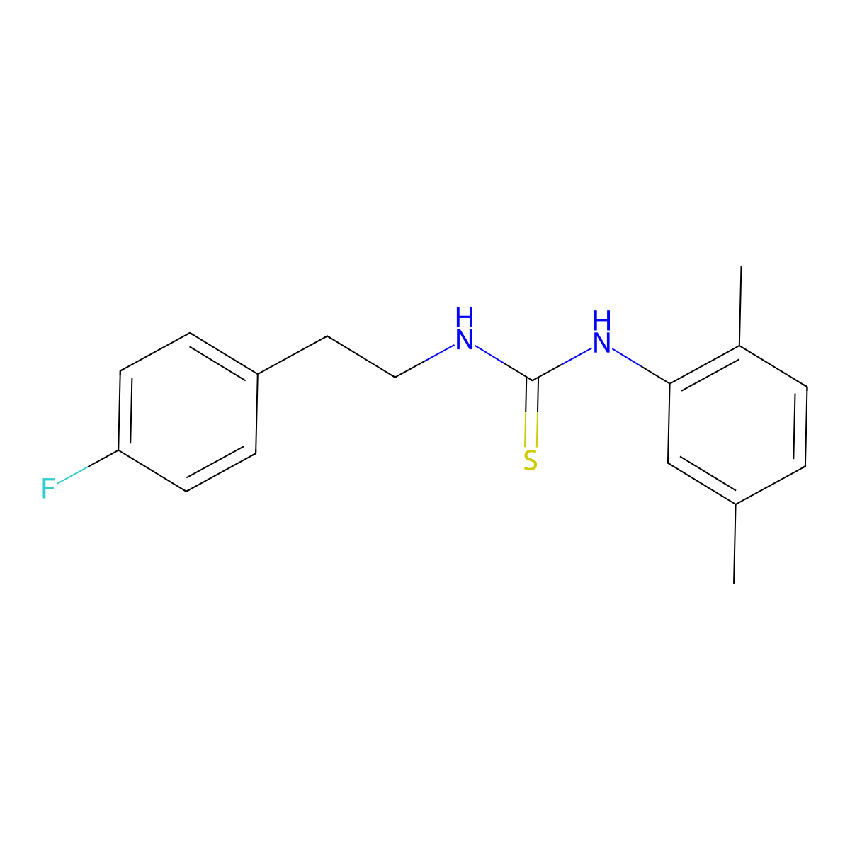 1-(2,5-Dimethylphenyl)-3-[2-(4-fluorophenyl)ethyl]thiourea molecular structure, CAS 516459-04-4