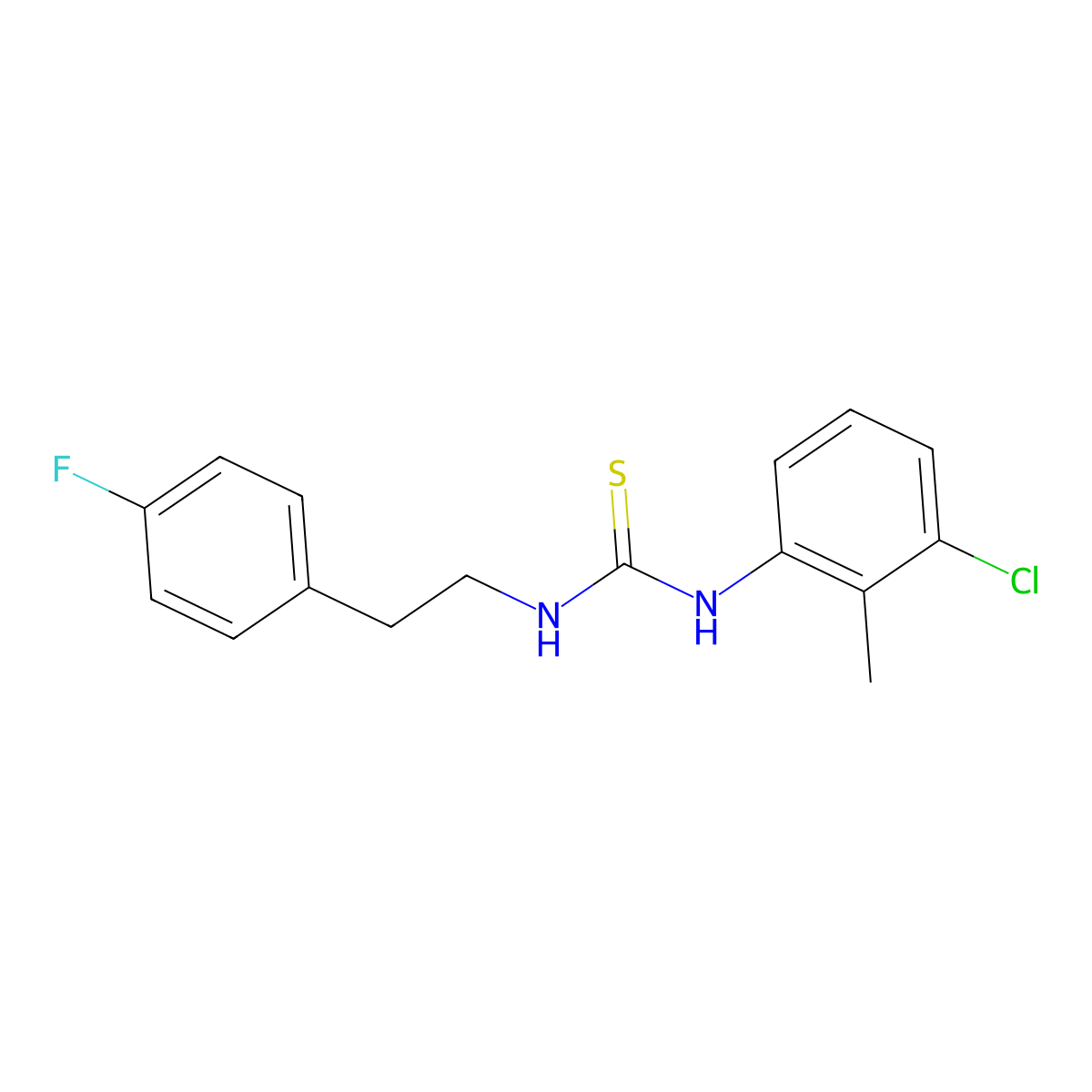 1-(3-Chloro-2-methylphenyl)-3-[2-(4-fluorophenyl)ethyl]thiourea molecular structure, CAS 516459-06-6