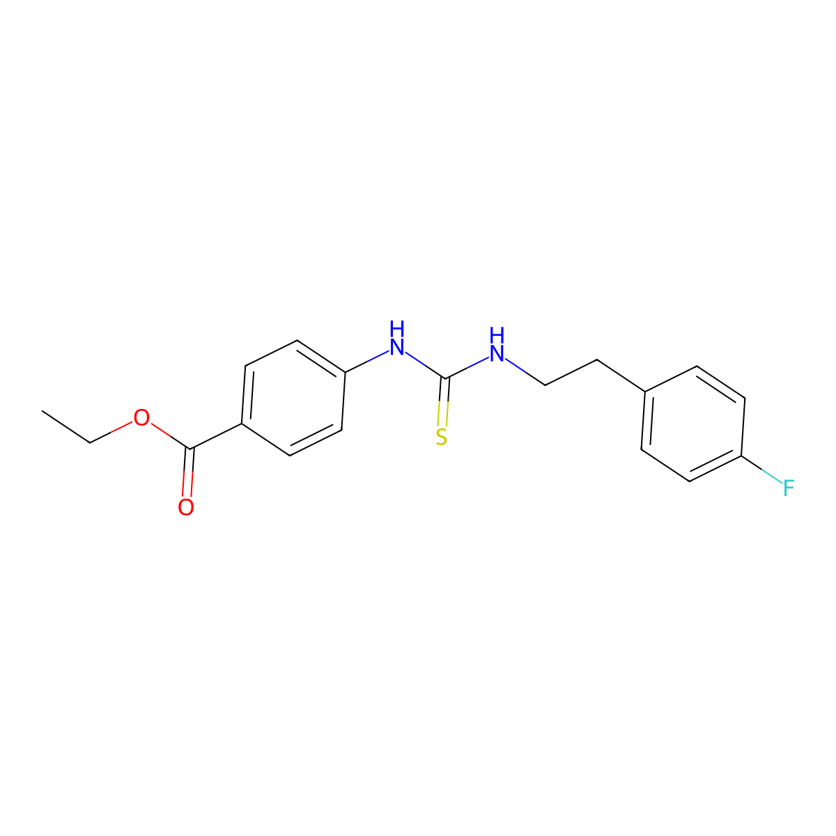 4-[[[2-(4-Fluorophenyl)ethylamino]-sulfanylidenemethyl]amino]benzoic acid ethyl ester molecular structure, CAS 516459-08-8