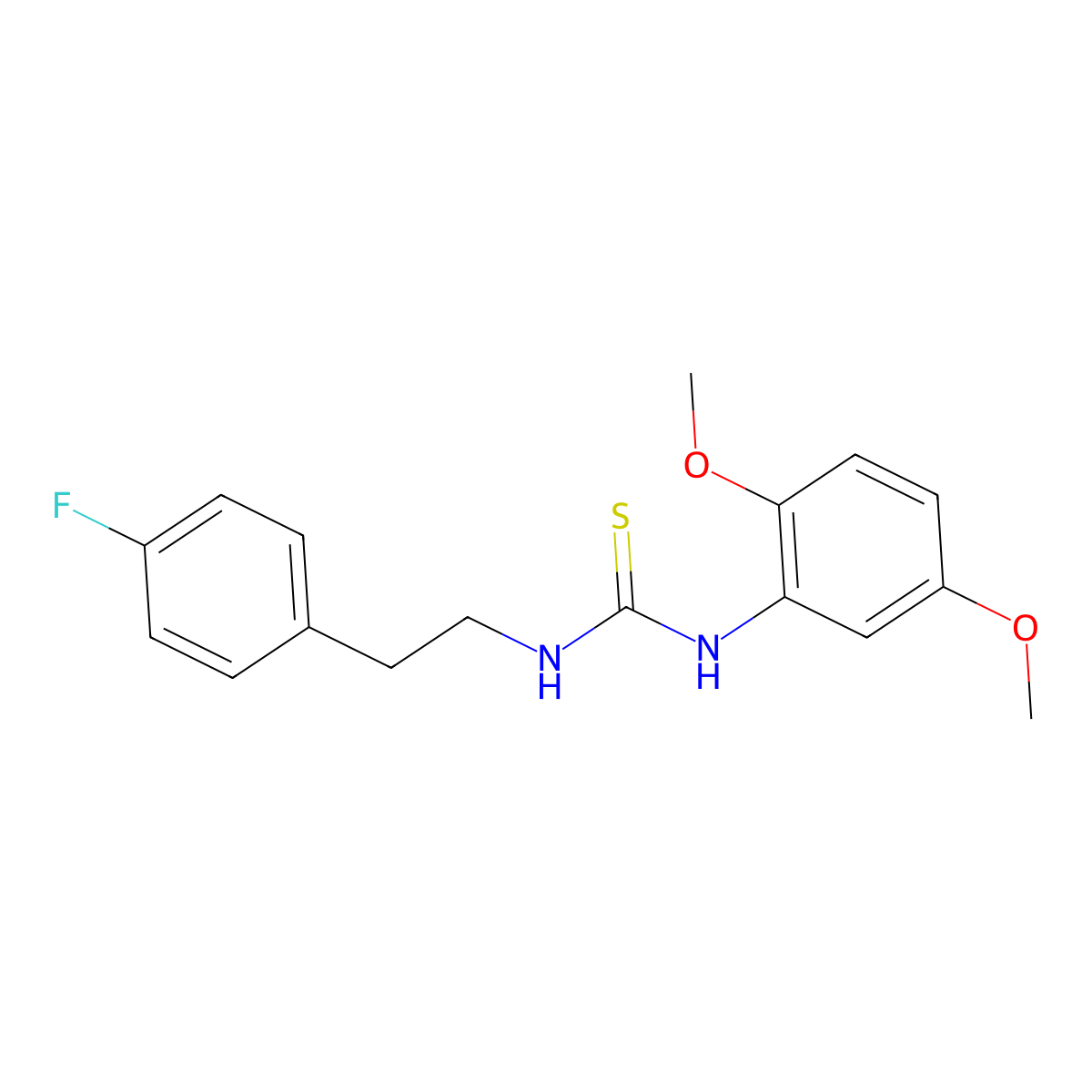 1-(2,5-Dimethoxyphenyl)-3-[2-(4-fluorophenyl)ethyl]thiourea molecular structure, CAS 516459-10-2
