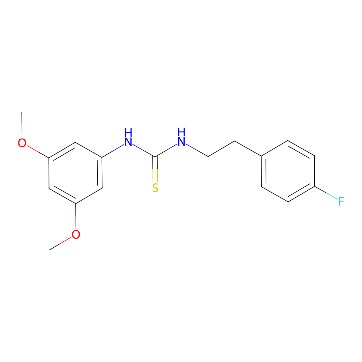 1-(3,5-Dimethoxyphenyl)-3-[2-(4-fluorophenyl)ethyl]thiourea molecular structure, CAS 516459-11-3