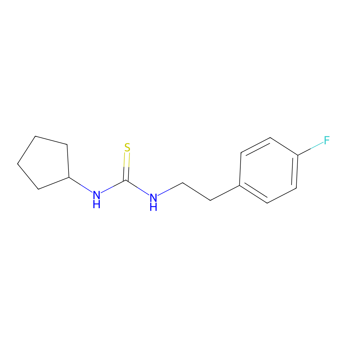 1-Cyclopentyl-3-[2-(4-fluorophenyl)ethyl]thiourea molecular structure, CAS 516459-15-7