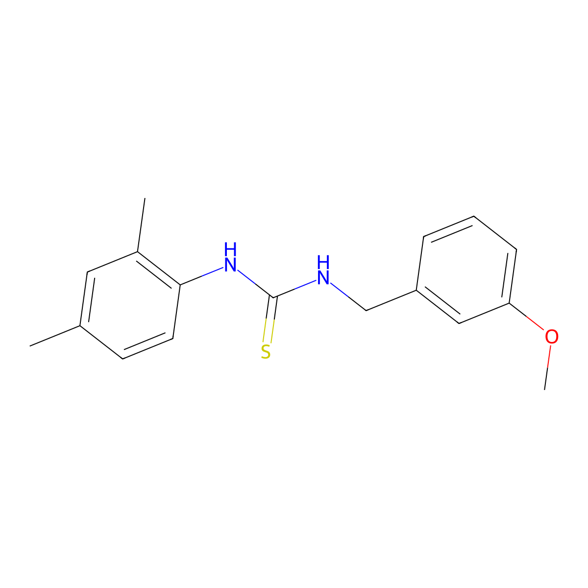 1-(2,4-Dimethylphenyl)-3-(3-methoxybenzyl)thiourea molecular structure, CAS 516459-17-9
