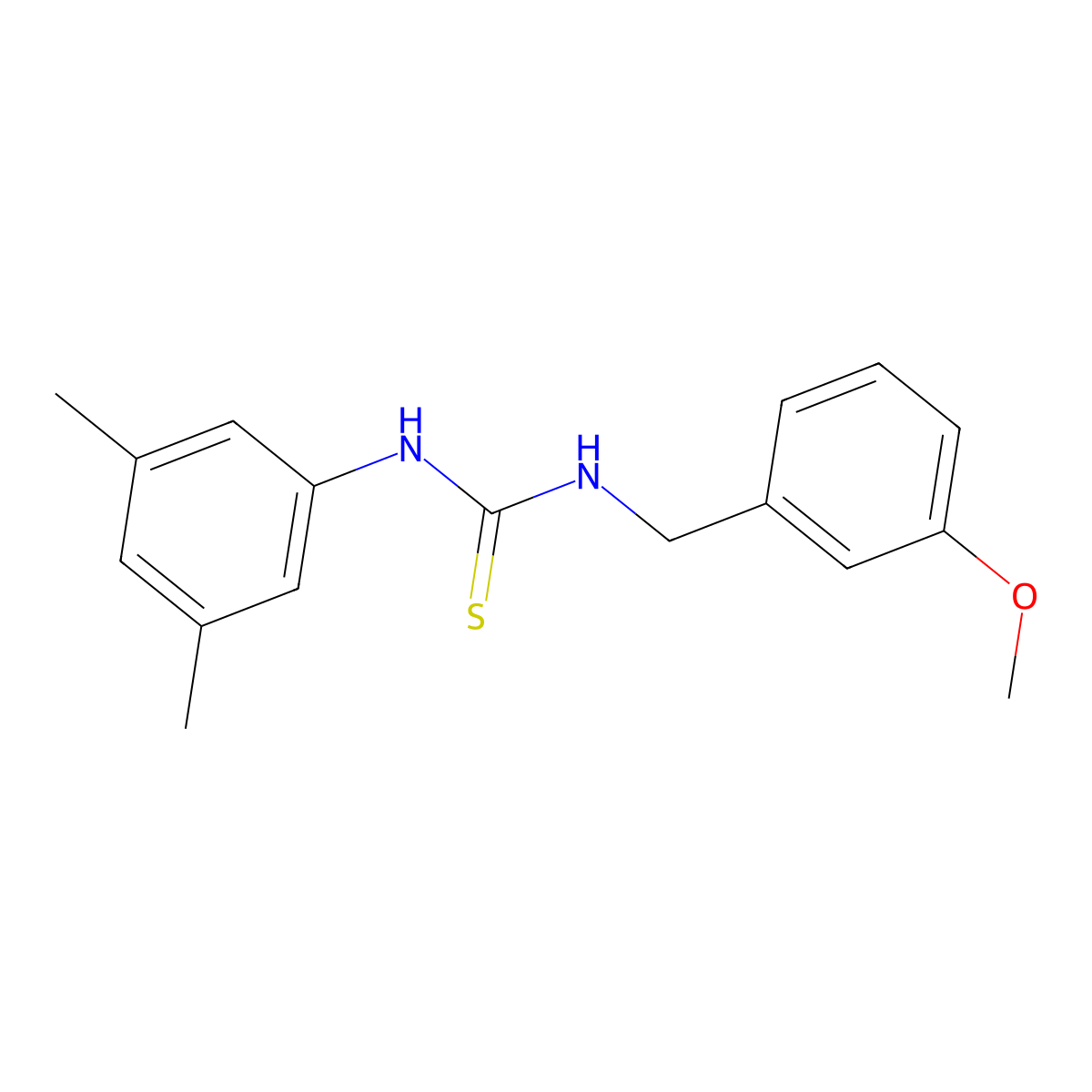 N-(3,5-dimethylphenyl)-N'-(3-methoxybenzyl)thiourea molecular structure, CAS 516459-19-1
