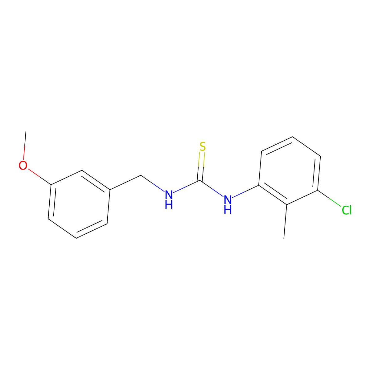 1-(3-Chloro-2-methylphenyl)-3-(3-methoxybenzyl)thiourea molecular structure, CAS 516459-20-4