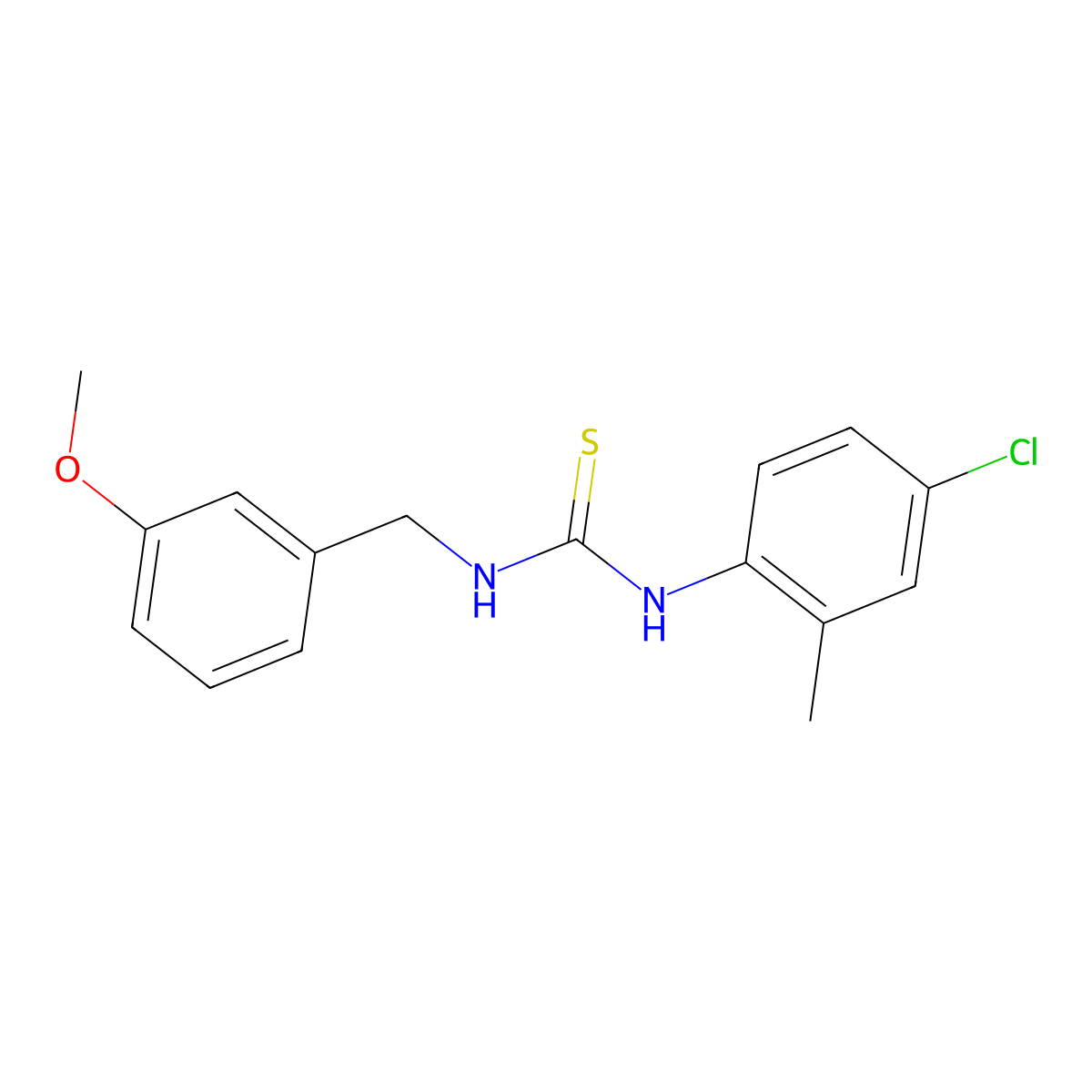1-(4-Chloro-2-methylphenyl)-3-(3-methoxybenzyl)thiourea molecular structure, CAS 516459-21-5