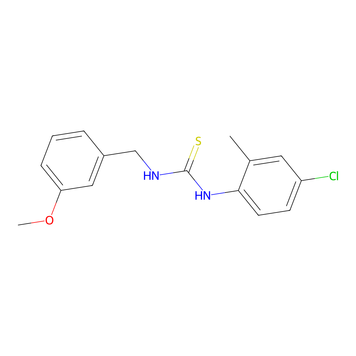 1-(4-Chloro-2-methylphenyl)-3-(3-methoxybenzyl)thiourea molecular structure, CAS 516459-21-5