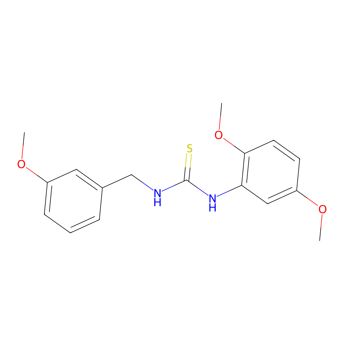 N-(2,5-dimethoxyphenyl)-N'-(3-methoxybenzyl)thiourea molecular structure, CAS 516459-26-0