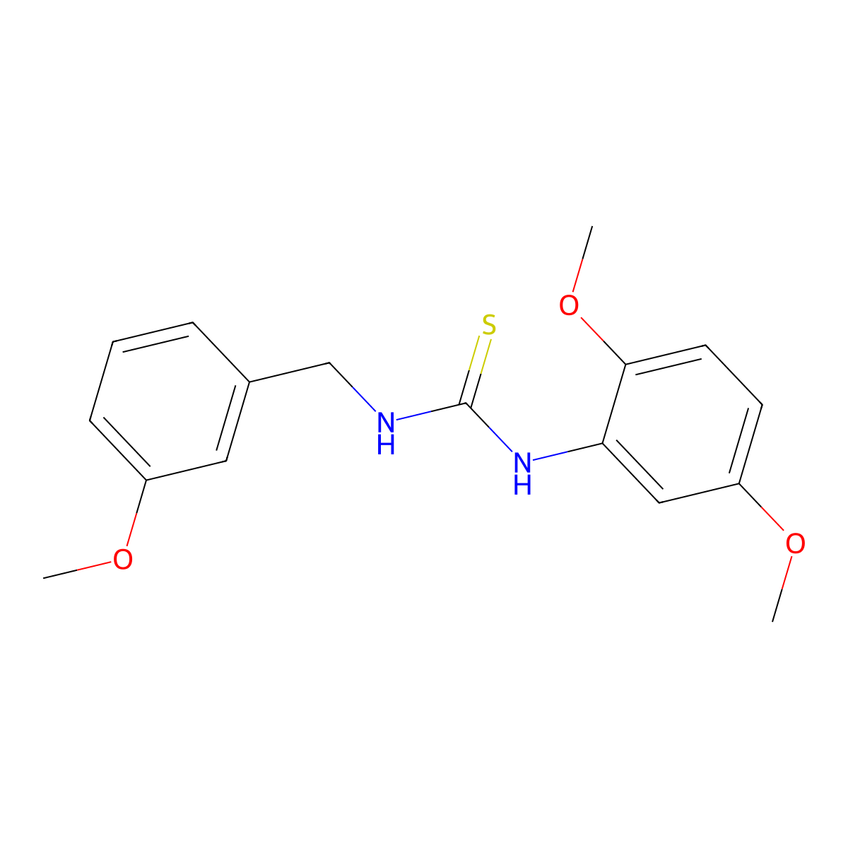N-(2,5-dimethoxyphenyl)-N'-(3-methoxybenzyl)thiourea molecular structure, CAS 516459-26-0