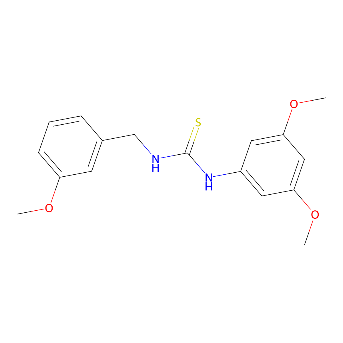 1-(3,5-Dimethoxyphenyl)-3-(3-methoxybenzyl)thiourea molecular structure, CAS 516459-27-1