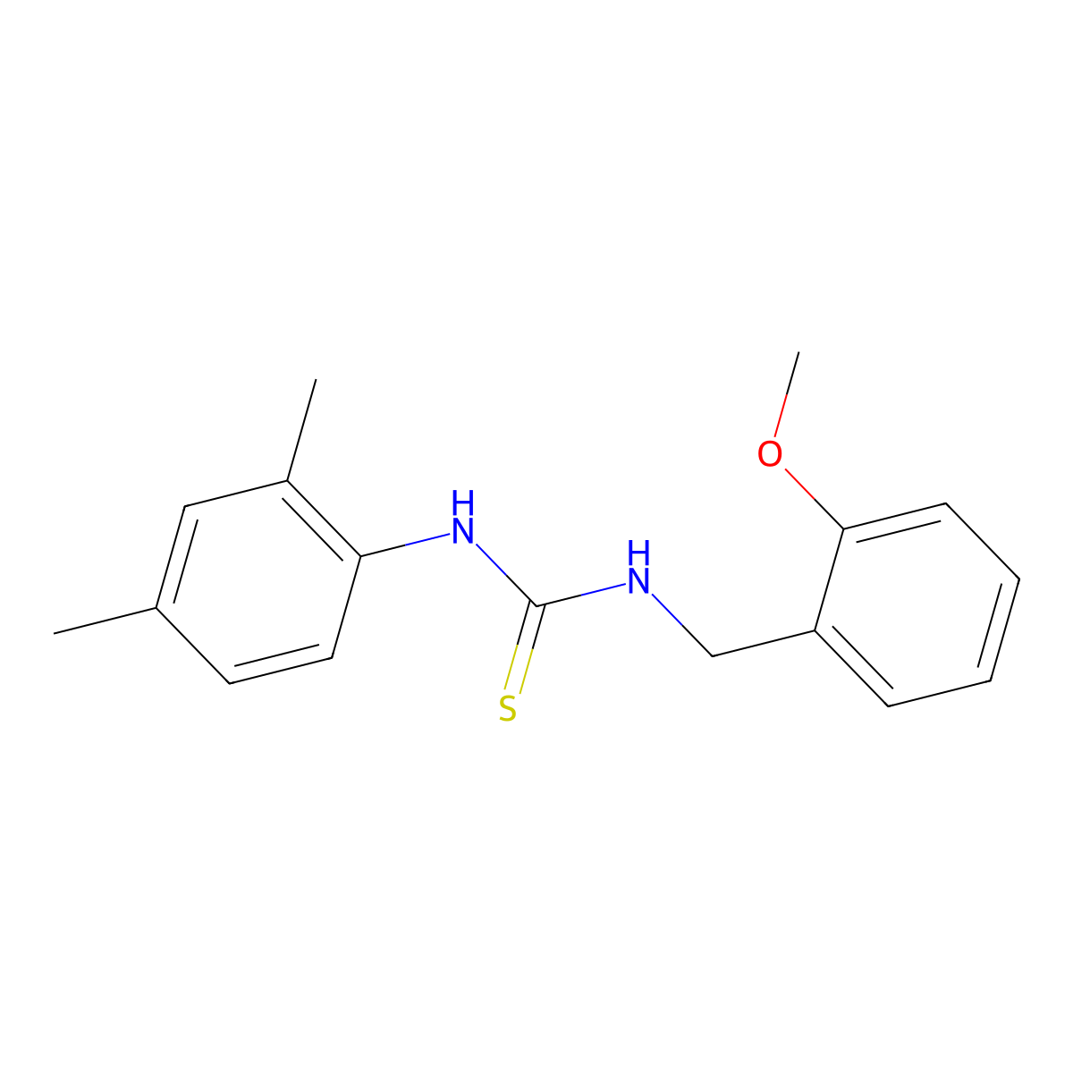1-(2,4-Dimethylphenyl)-3-(2-methoxybenzyl)thiourea molecular structure, CAS 516459-32-8