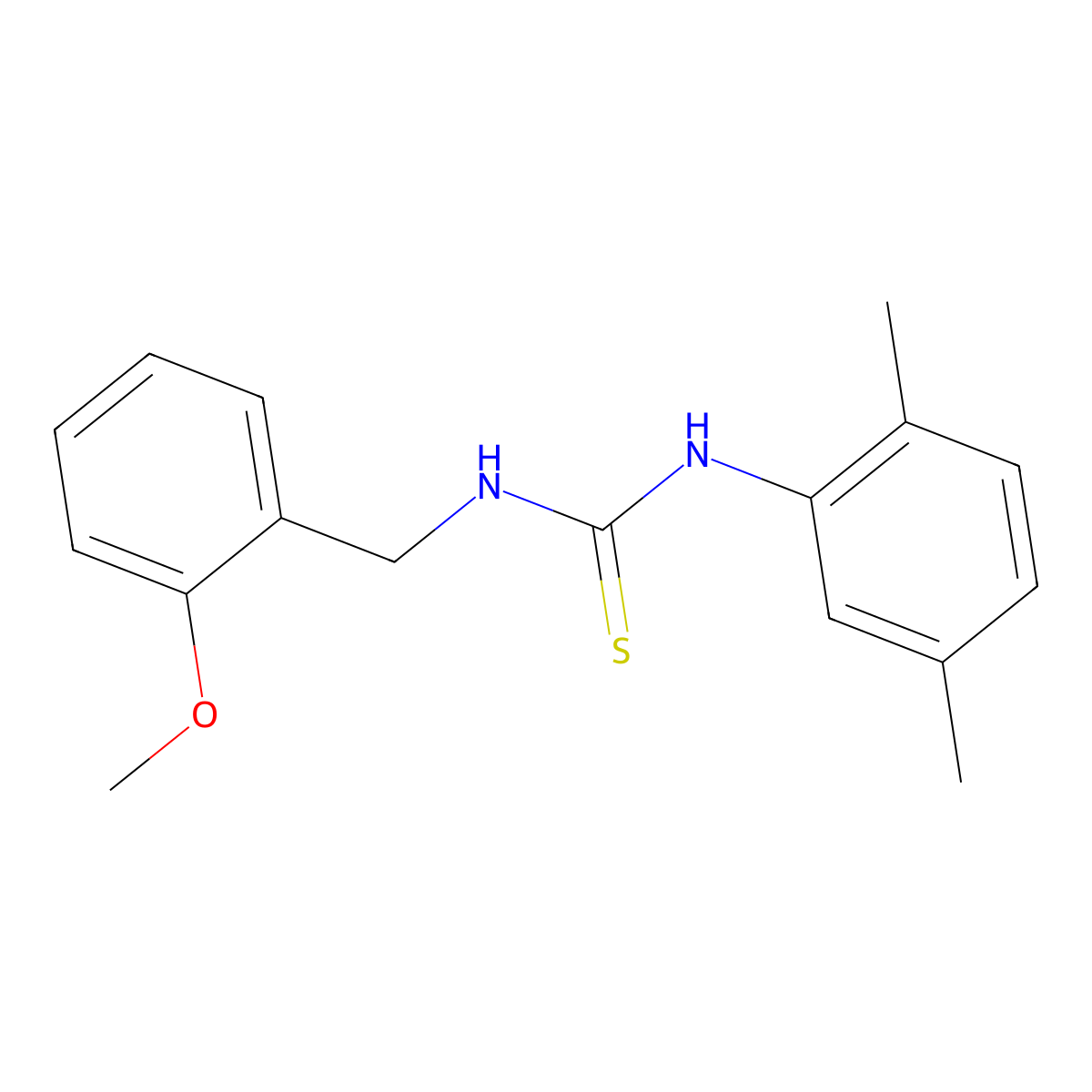 1-(2,5-Dimethylphenyl)-3-(2-methoxybenzyl)thiourea molecular structure, CAS 516459-33-9